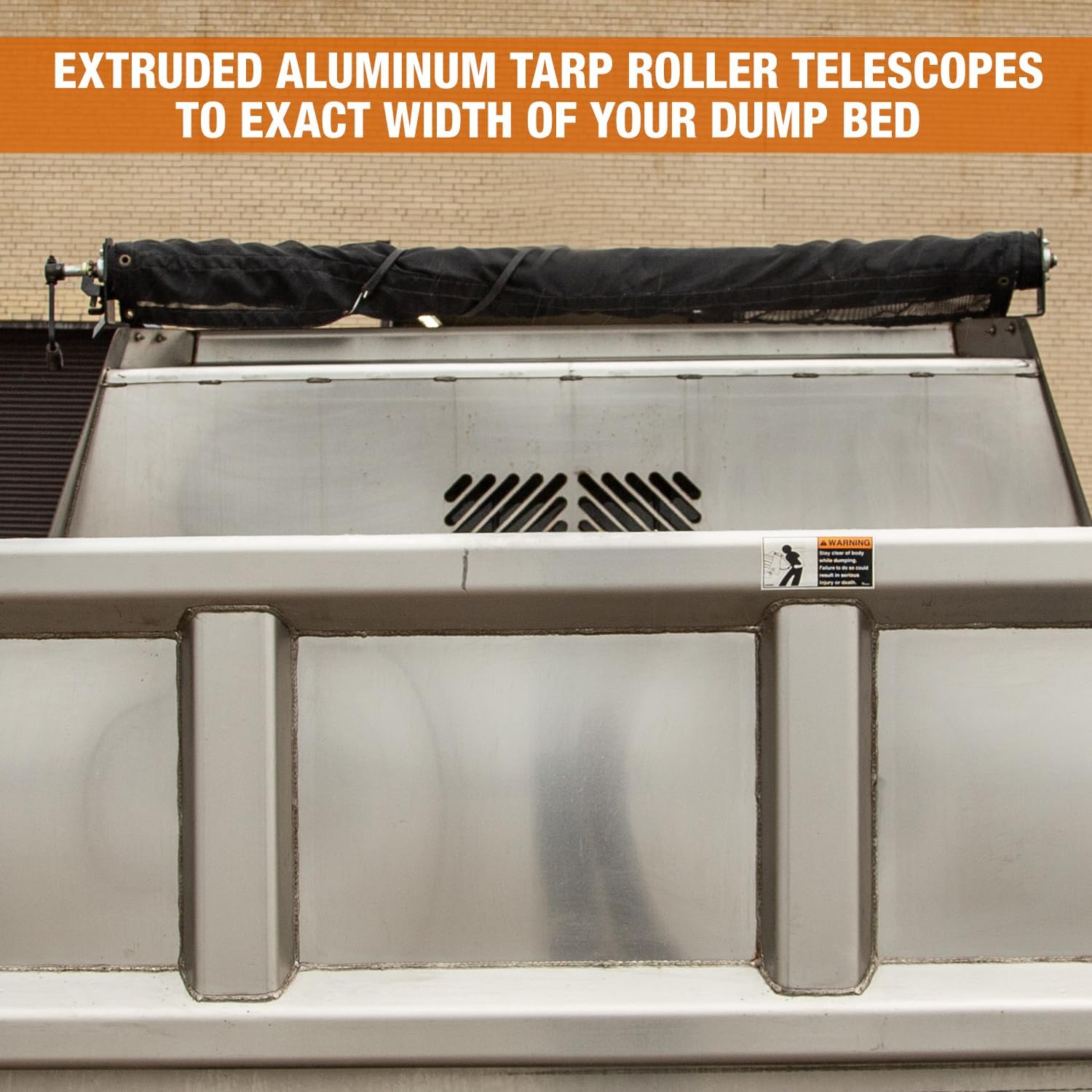 Buyers Products DTR7018 Aluminum Tarp System with Mesh Tarp, 7 x 18 Feet – Dump Body Tarp Kit, Dump Trailer Accessories, Heavy Duty Double-Stitched Hems, Brass Grommets, Telescoping Roller