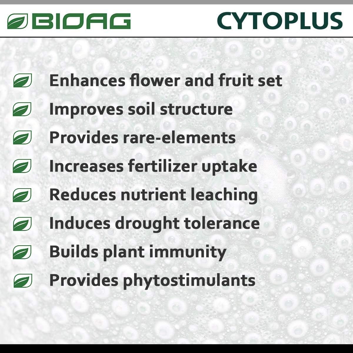 BioAg CytoPlus Organic Humic Acid Plus Seaweed Extract, Essential Micronutrients, Soil Amendment for All Plants