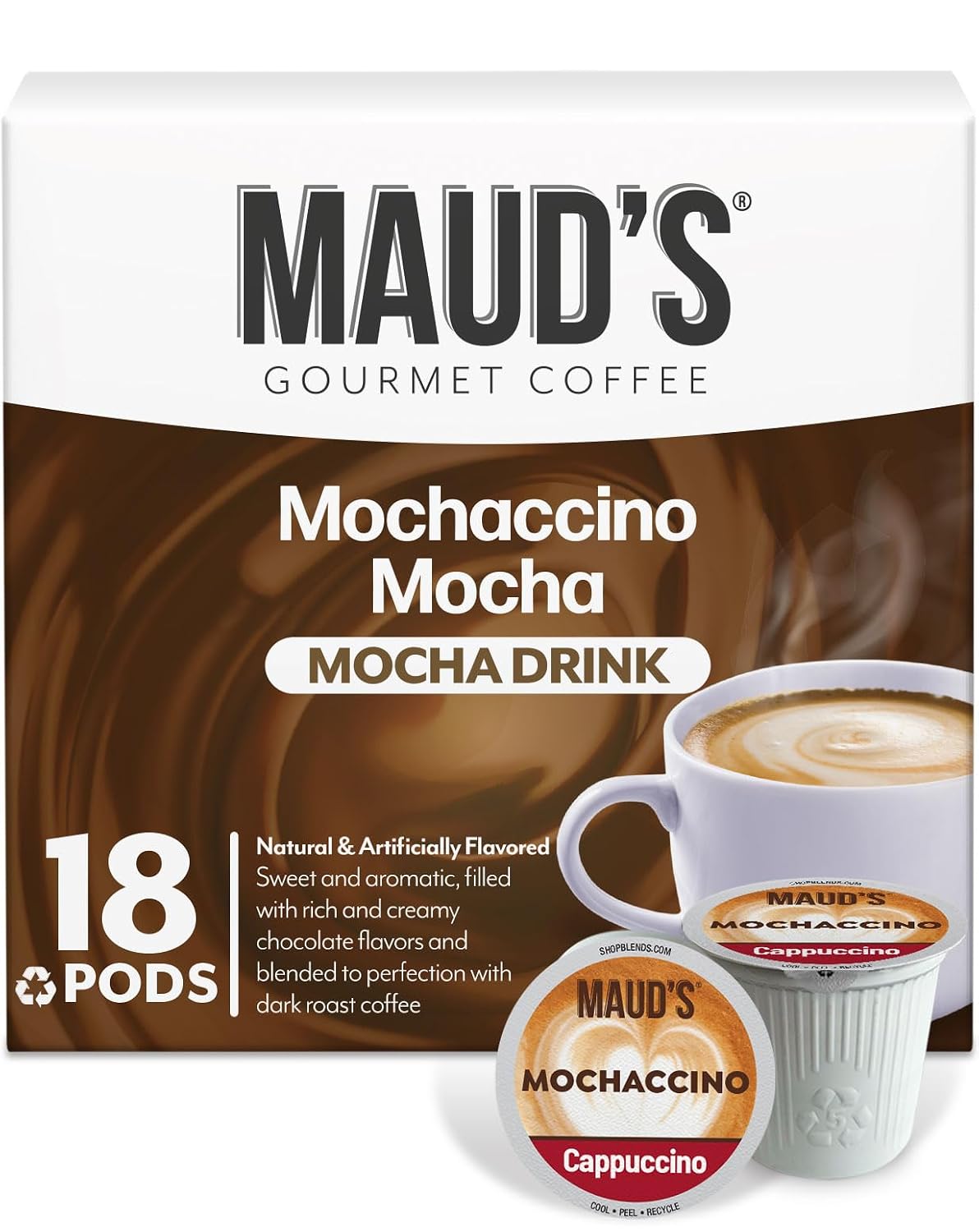 Maud's Mocha Cappuccino Coffee Pods, 50ct
