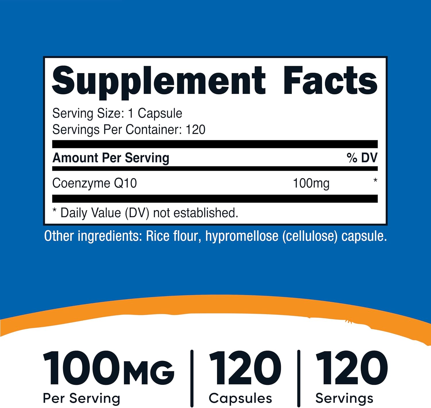 Nutricost CoQ10 100mg, 120 Vegetarian Capsules, 120 Servings, GMO-Free | High Absorption Coenzyme Q10