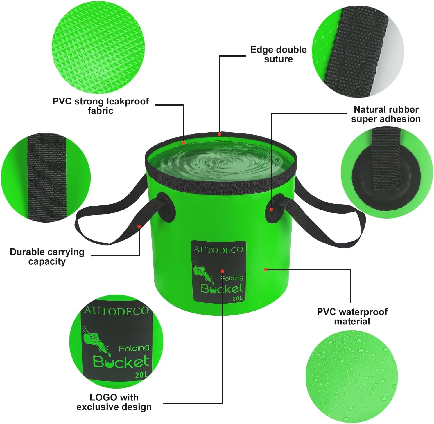 Collapsible Bucket 5 Gallon Container Folding Water Bucket Portable Wash Basin 20L