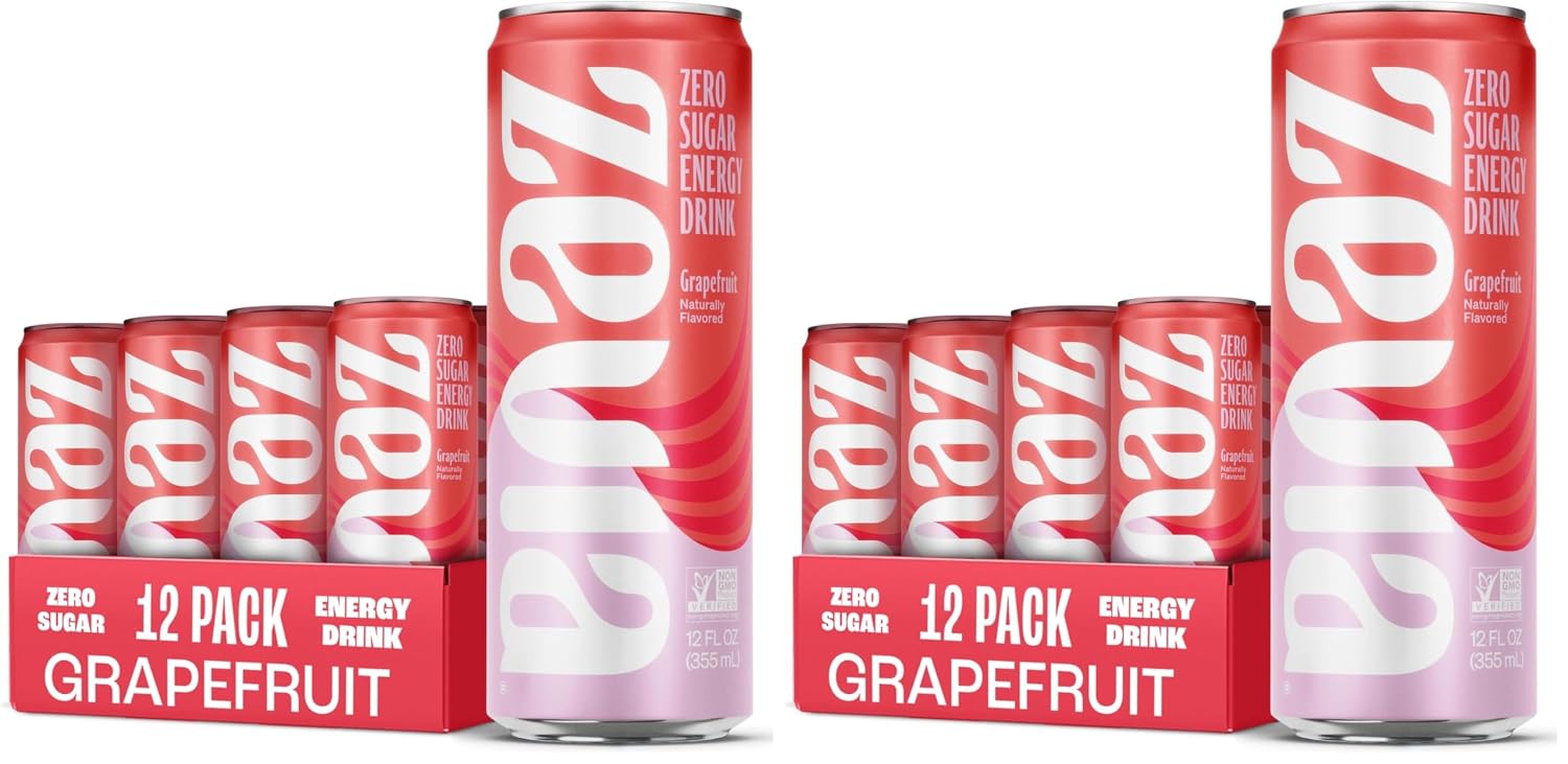 Zevia Zero Sugar Energy Drink, Raspberry Lime, 12 oz Cans (12-Pack) – Naturally Sweetened, Zero Calorie Sugar Free Energy - Non-GMO Project Verified, Gluten-Free, Vegan