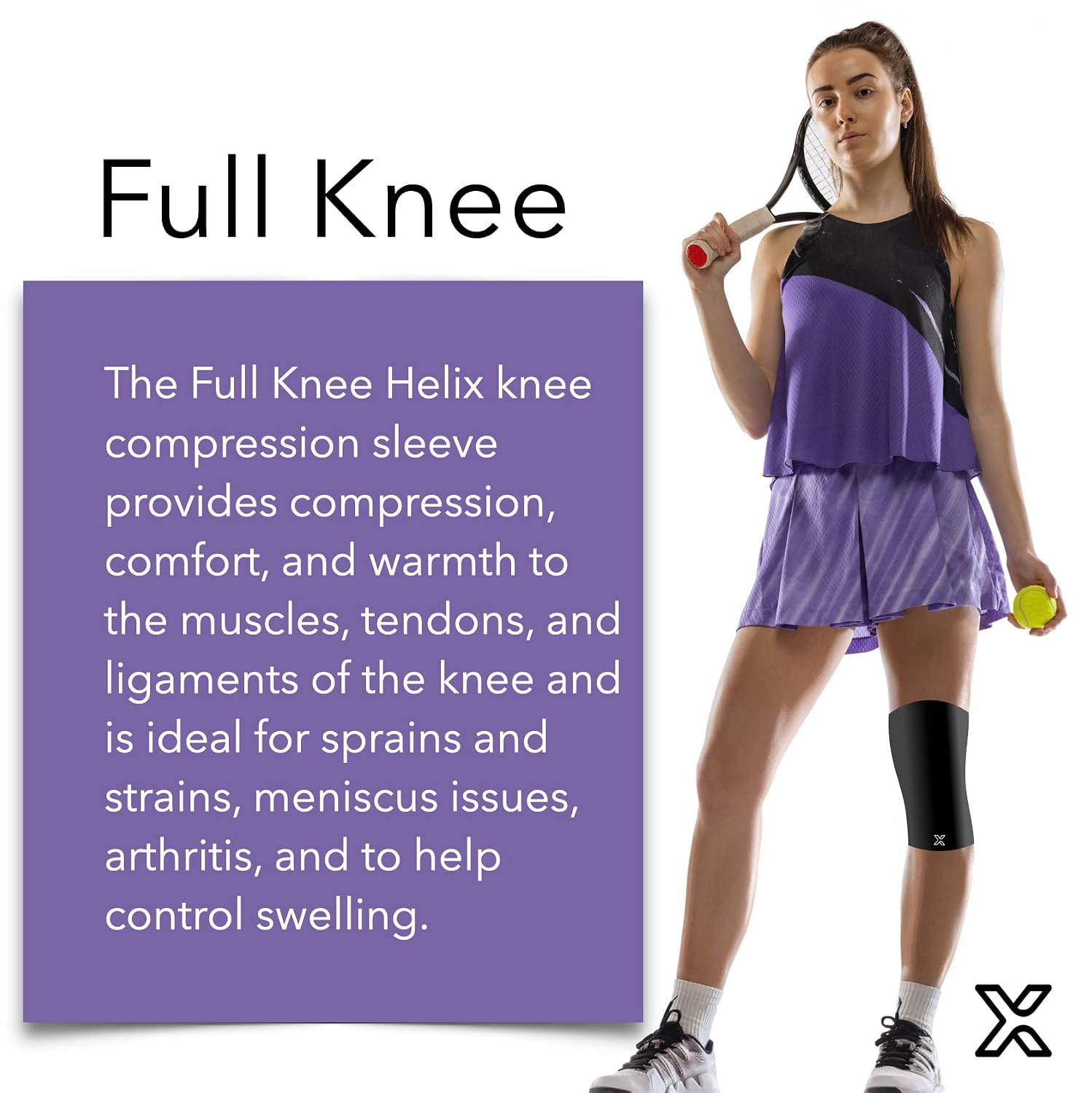 Full Knee Compression Sleeve for Knee Pain Relief - Arthritis, Meniscus, Swelling, ACL, Sprains - Knee Sleeve for Women and Men (Black, Large)