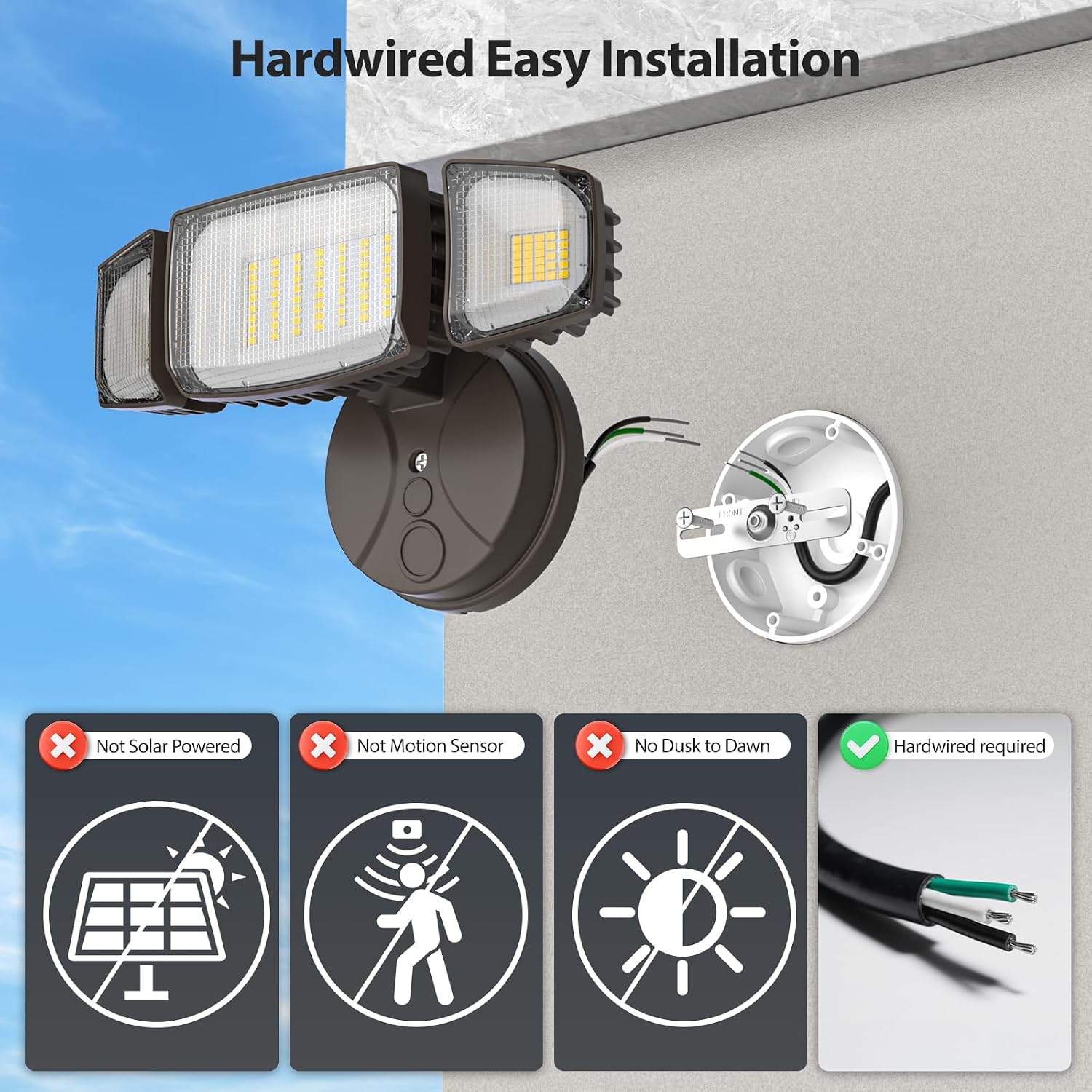 Olafus 80W Flood Lights Outdoor, Switch Controlled 8000LM LED Security Lights, IP65 Waterproof Outside Floodlights