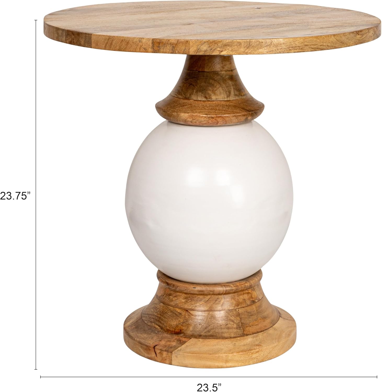 Creative Co-Op Mango Wood & Metal Round Pedestal Table