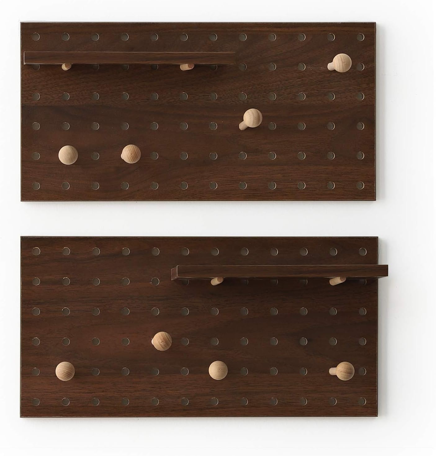 Wooden Pegboard Modular Display Organization Storage Wall Hooks Shelf(Color:Oak)