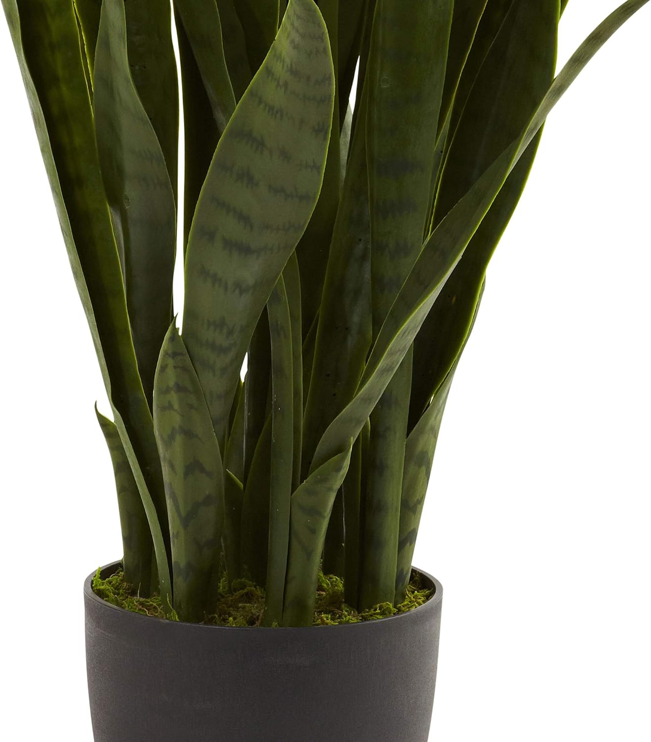 Nearly Natural 35 in Artificial Sansevieria Plant with Black Planter | Artificial Snake Plant, Faux Greenery, Indoor Home and Office Decor