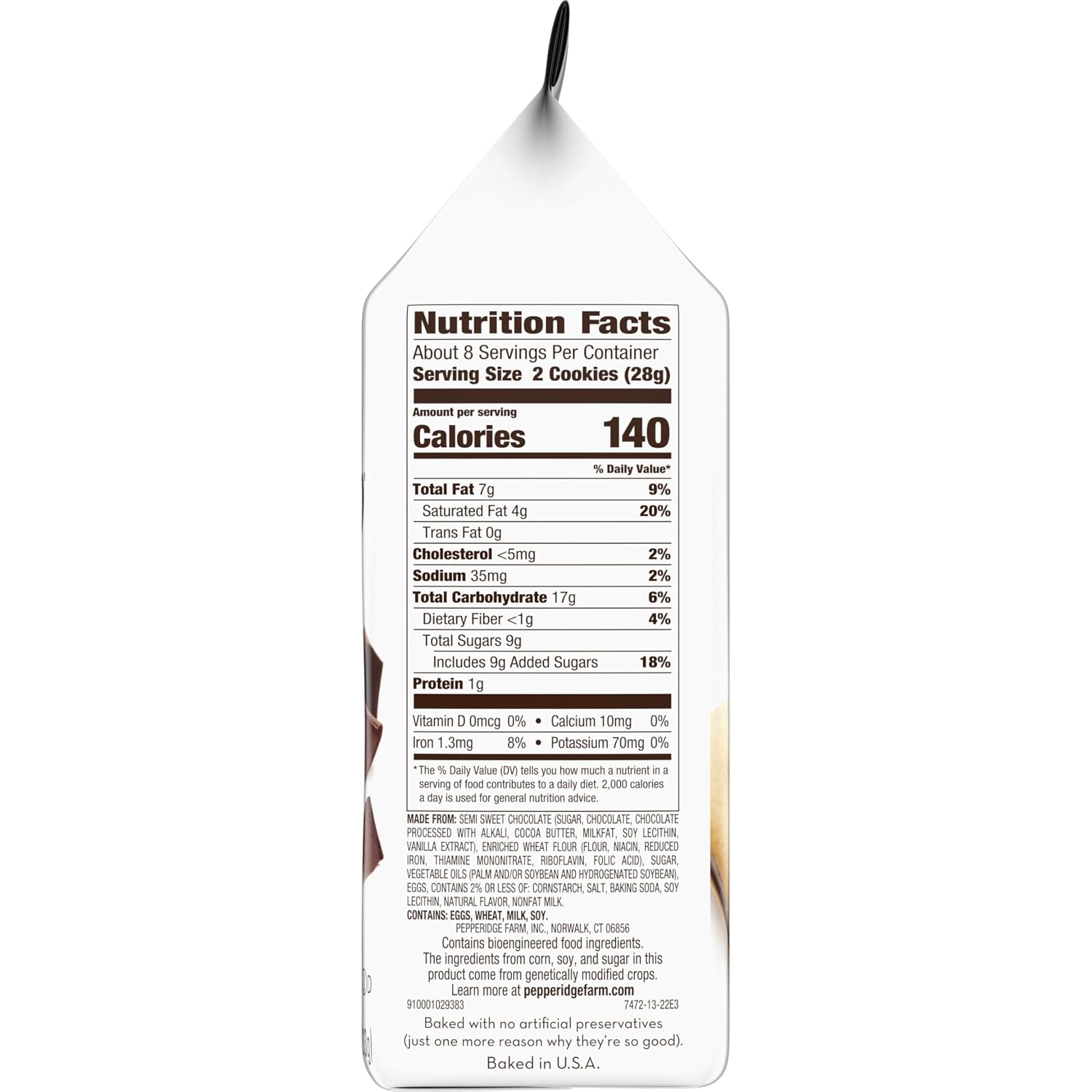 Pepperidge Farm Milano Milk Chocolate Cookies, 6 OZ Bag (15 Cookies)