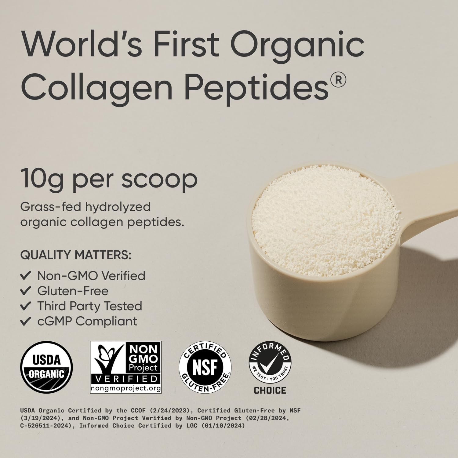 Sports Research® Collagen Peptides Protein Powder 16oz (Unflavored) | 11g Grass-Fed Collagen per Scoop · Hair, Skin & Joint Support · Easy to Mix in Coffee & Shakes - 41 Servings