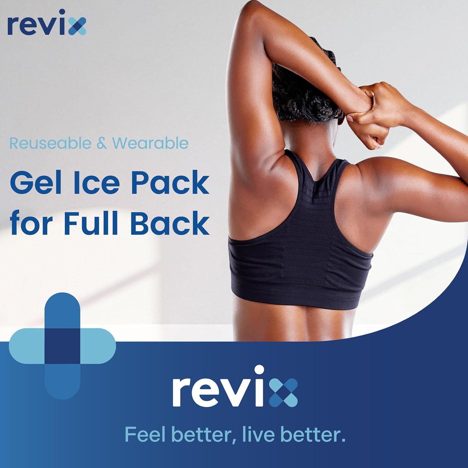 REVIX XXL Full Back Ice Pack Wrap, Large Gel Packs for Injuries Reusable