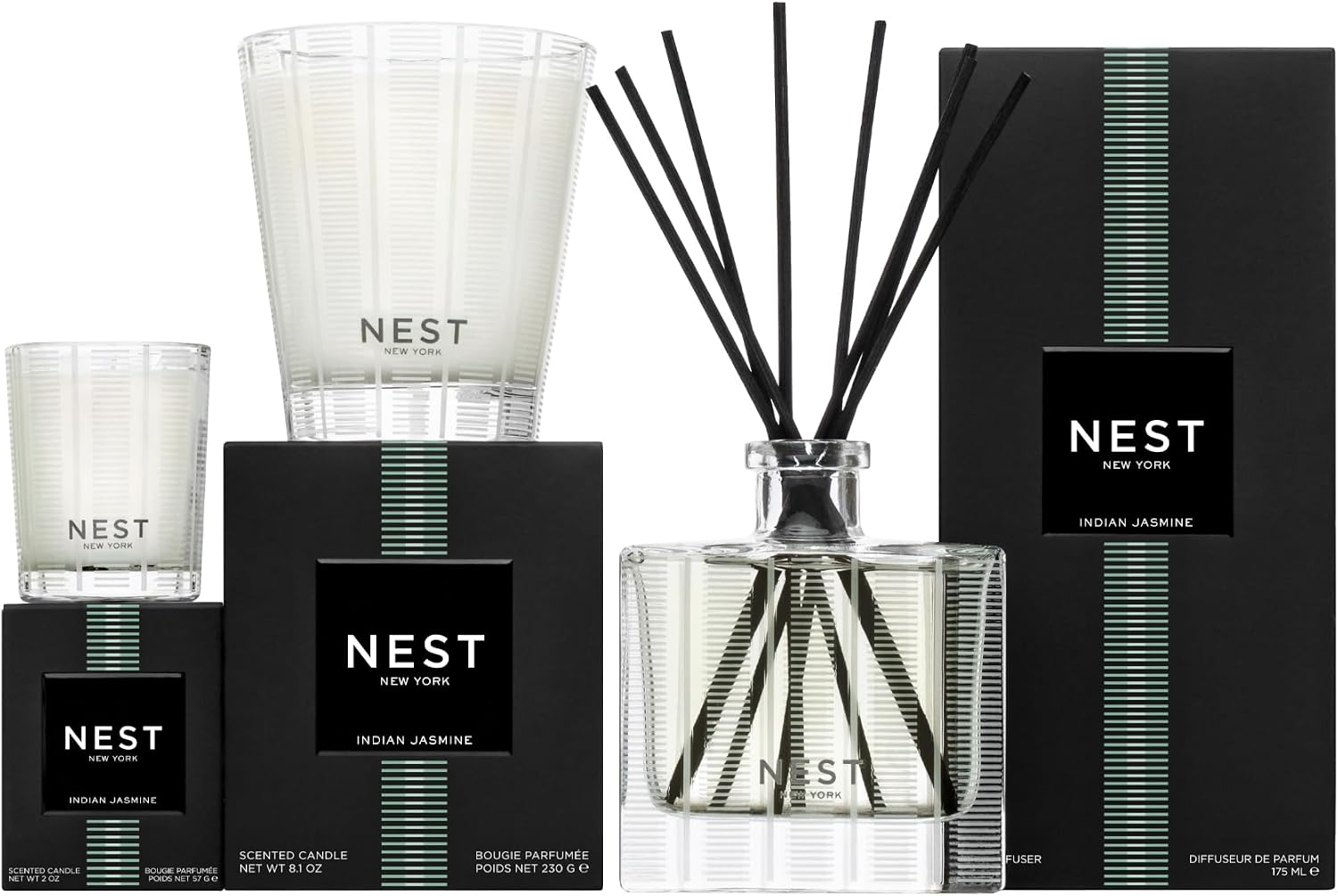 NEST New York Scented Classic Candle, Grapefruit - 8.1 oz - Up to 60-Hour Burn Time - Reusable Glass Vessel