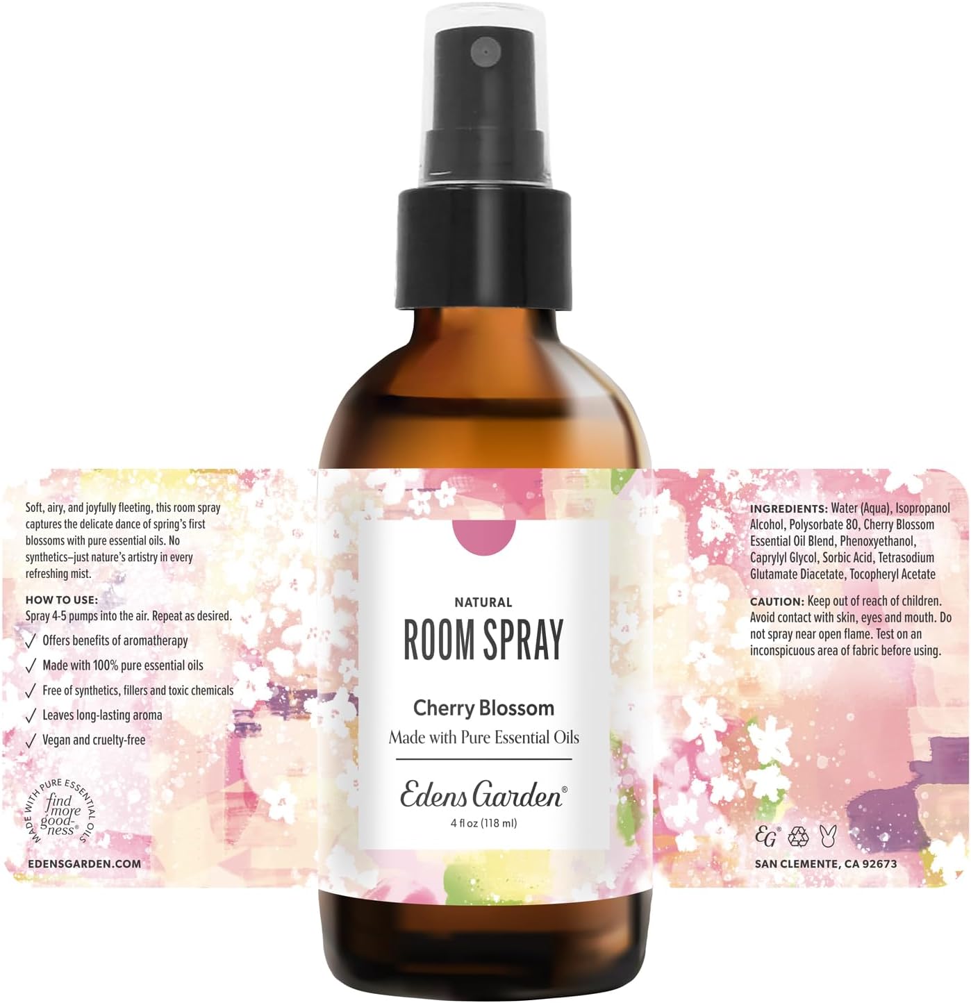 Edens Garden Fighting Five Natural Room & Linen Spray 4 fl oz (118 ml)