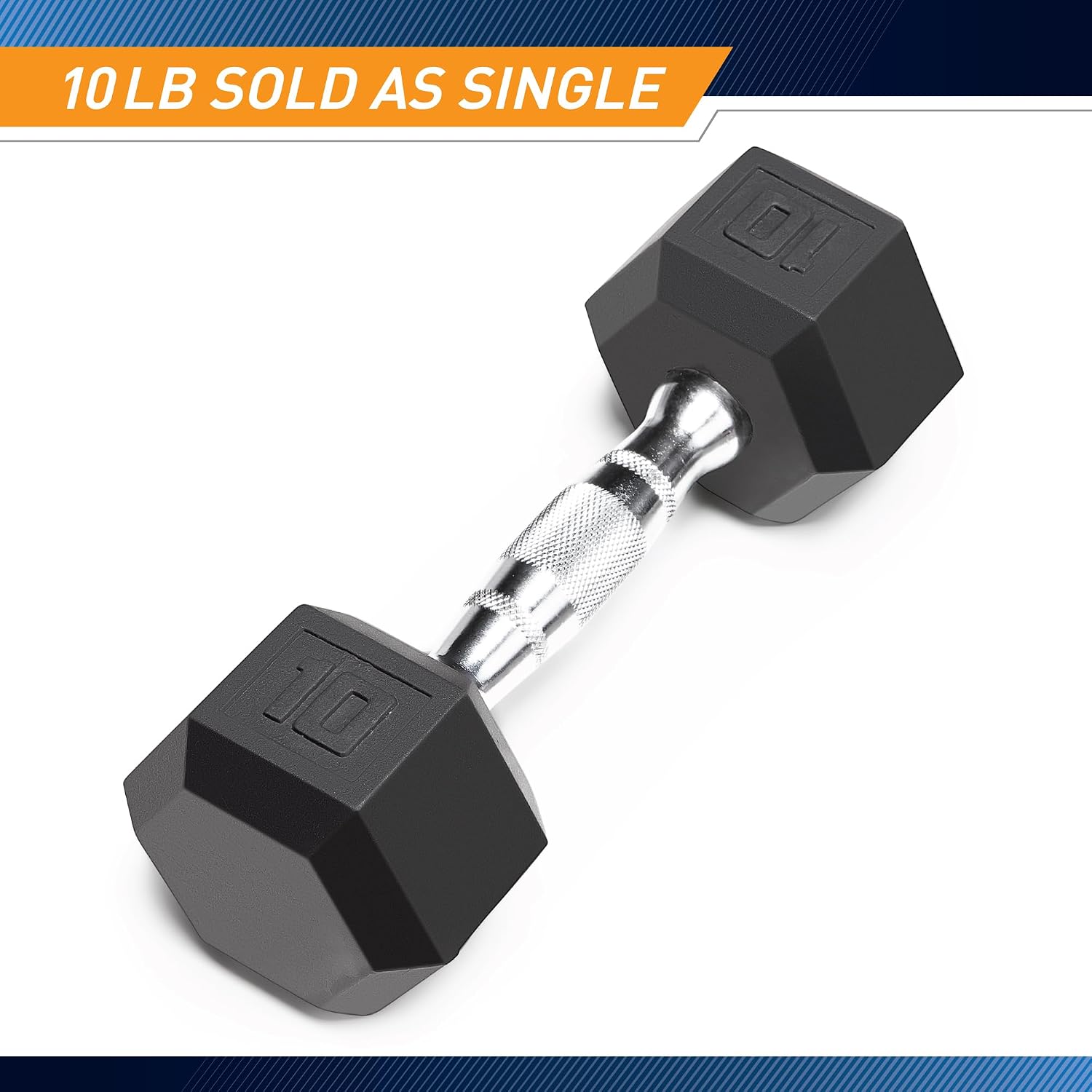 Marcy Classic Rubber Hex Dumbbell with Knurled Grip for Strength Training and Bodybuilding, 5lb - 50lb Single Dumbbell for Exercise & Fitness, Sold Individually