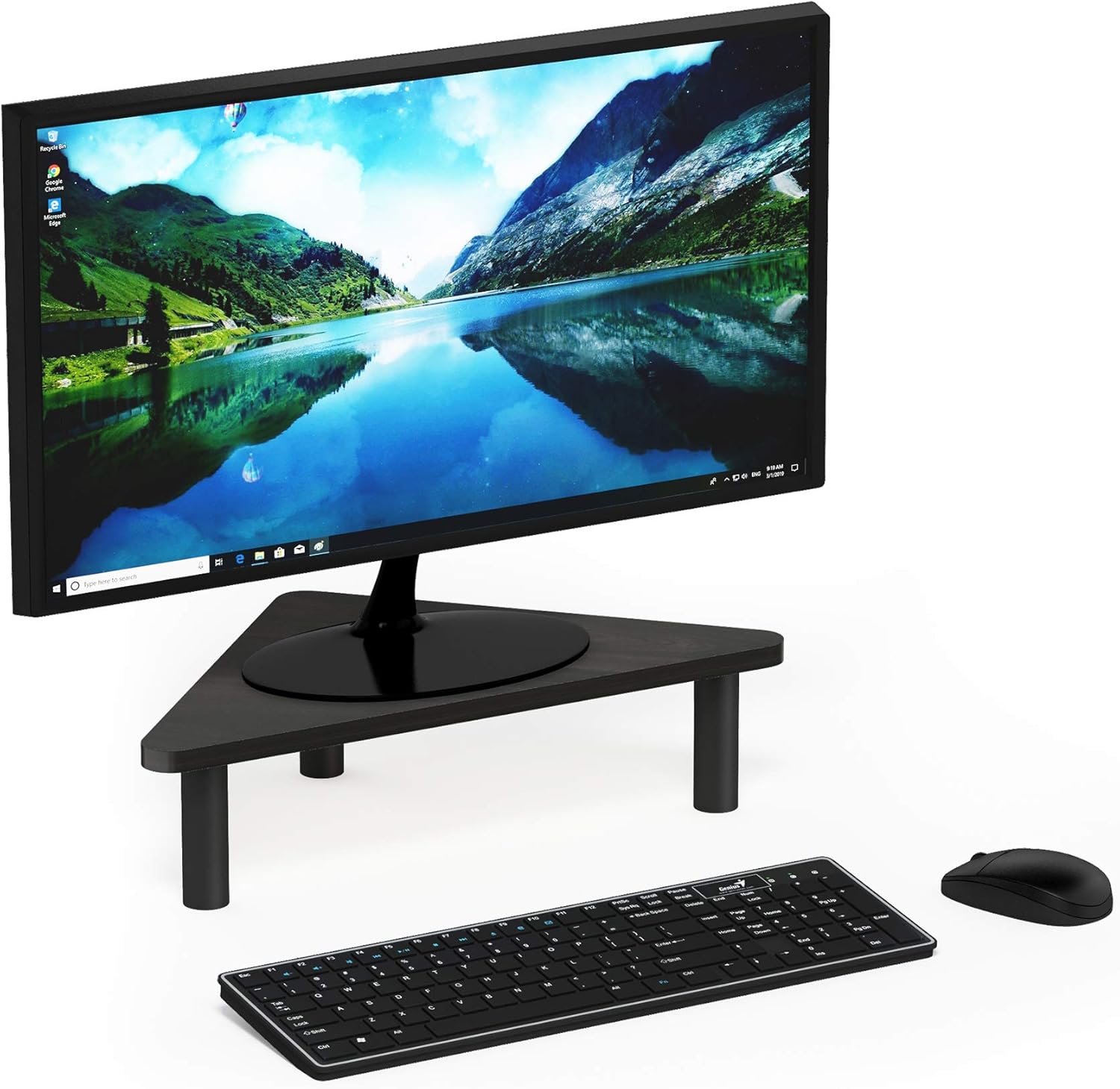 FURINNO Turn-N-Tube Monitor Stand, French Oak Grey/Black