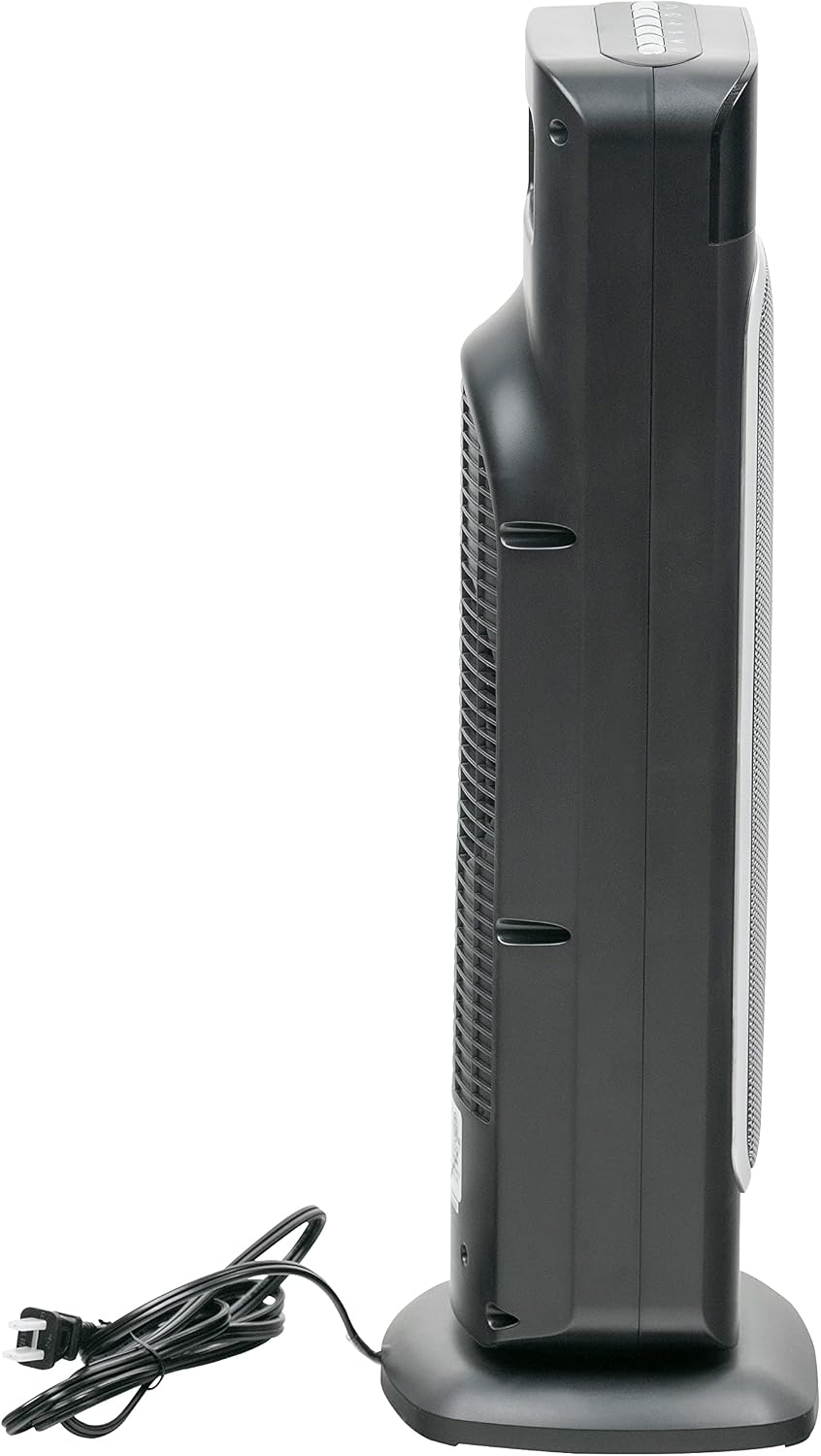 Comfort Zone Electric 24" Oscillating Digital Tower Space Heater with Full Function Remote, Adjustable Thermostat, and Overheat Protection