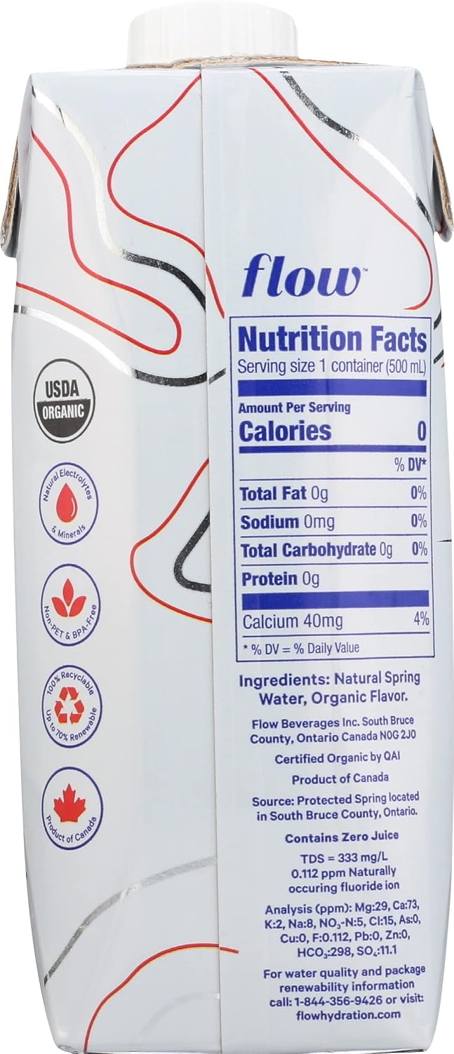 FLOW WATER Organic Blackberry Hibiscus Alkaline Water, 16.9 FZ