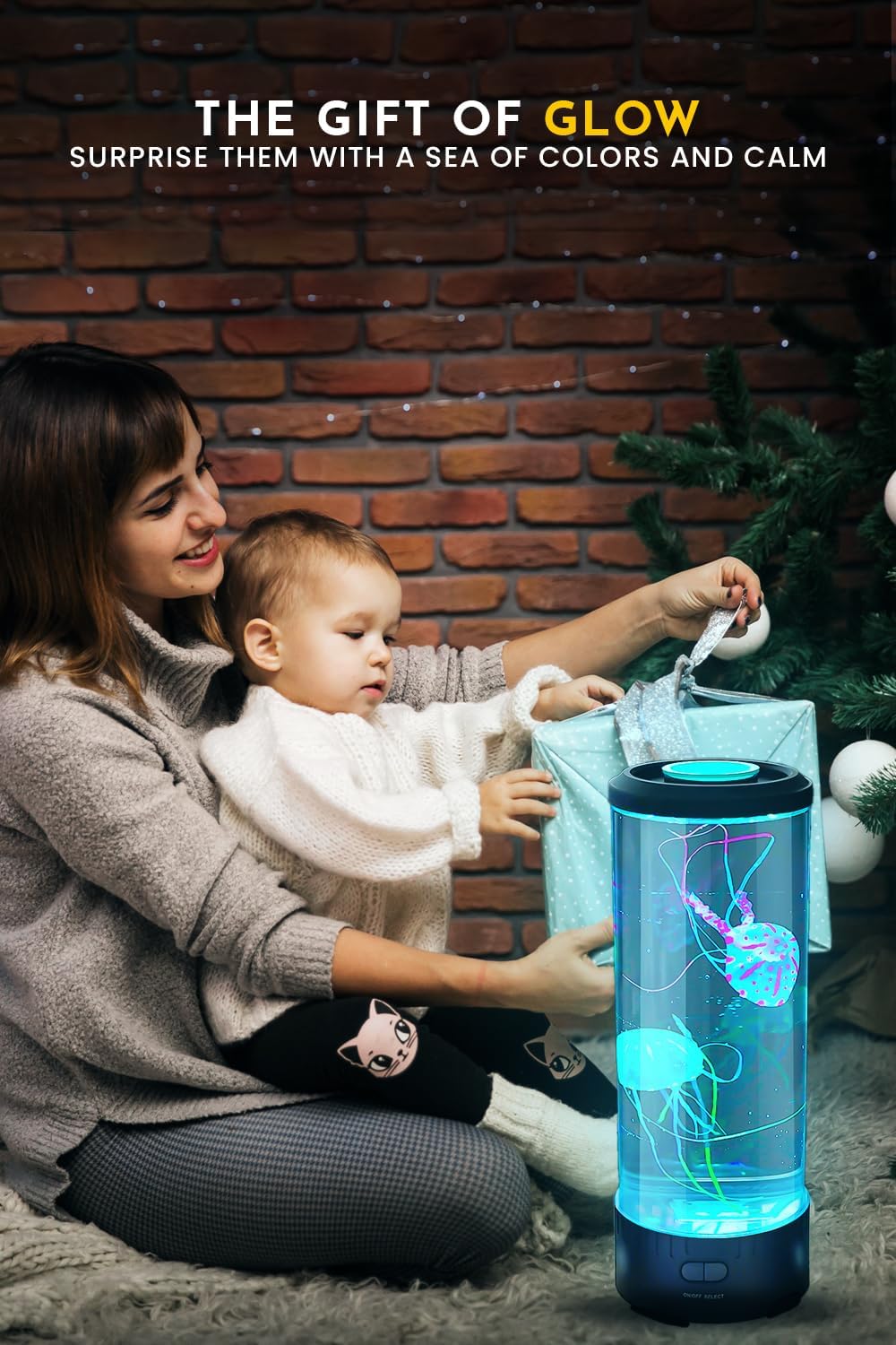 Brewish Jellyfish Lamp, 16 Color Options, 4 Mode Lifelike Jellyfish Aquarium, Electric Jellyfish LED Night Light, Fake Aquarium, Home Decor