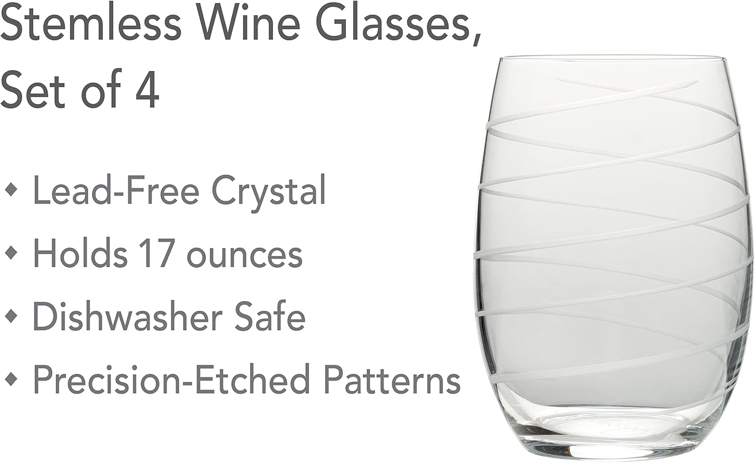 Mikasa Cheers Bordeaux Wine Glass, Set of 4, 24 Ounce, Clear