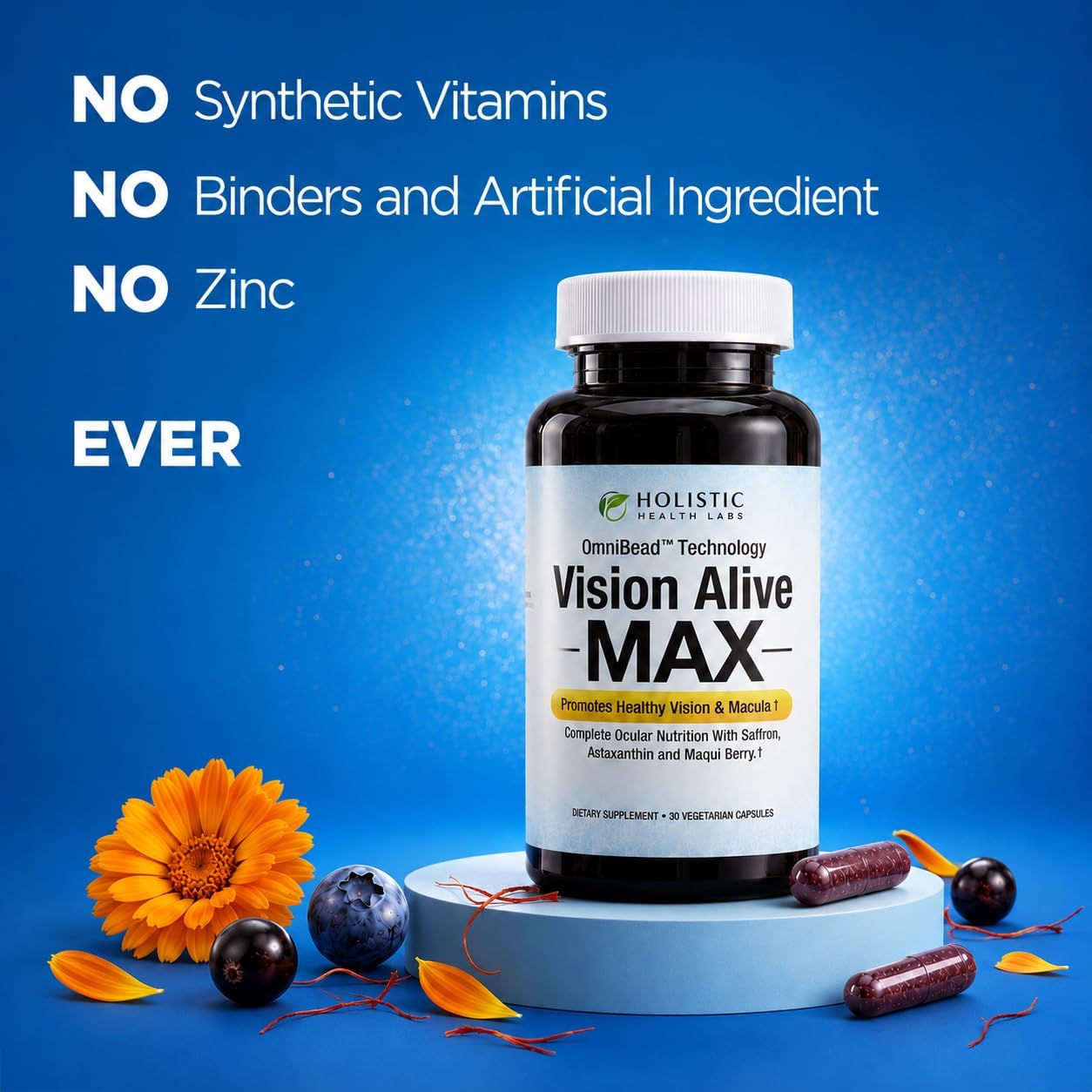 Holistic Health Labs Vision Alive Max Eye Supplement Lutein & Zeaxanthin (Lutemax® 2020) Eye Vitamins for Adults 50+ – Vision & Macular Support