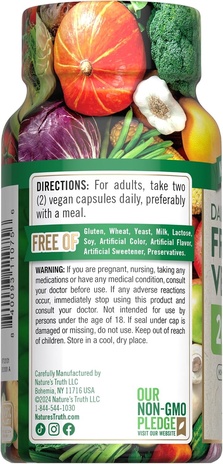 Nature's Truth Super Fruits and Veggies | 60 Vegan Capsules