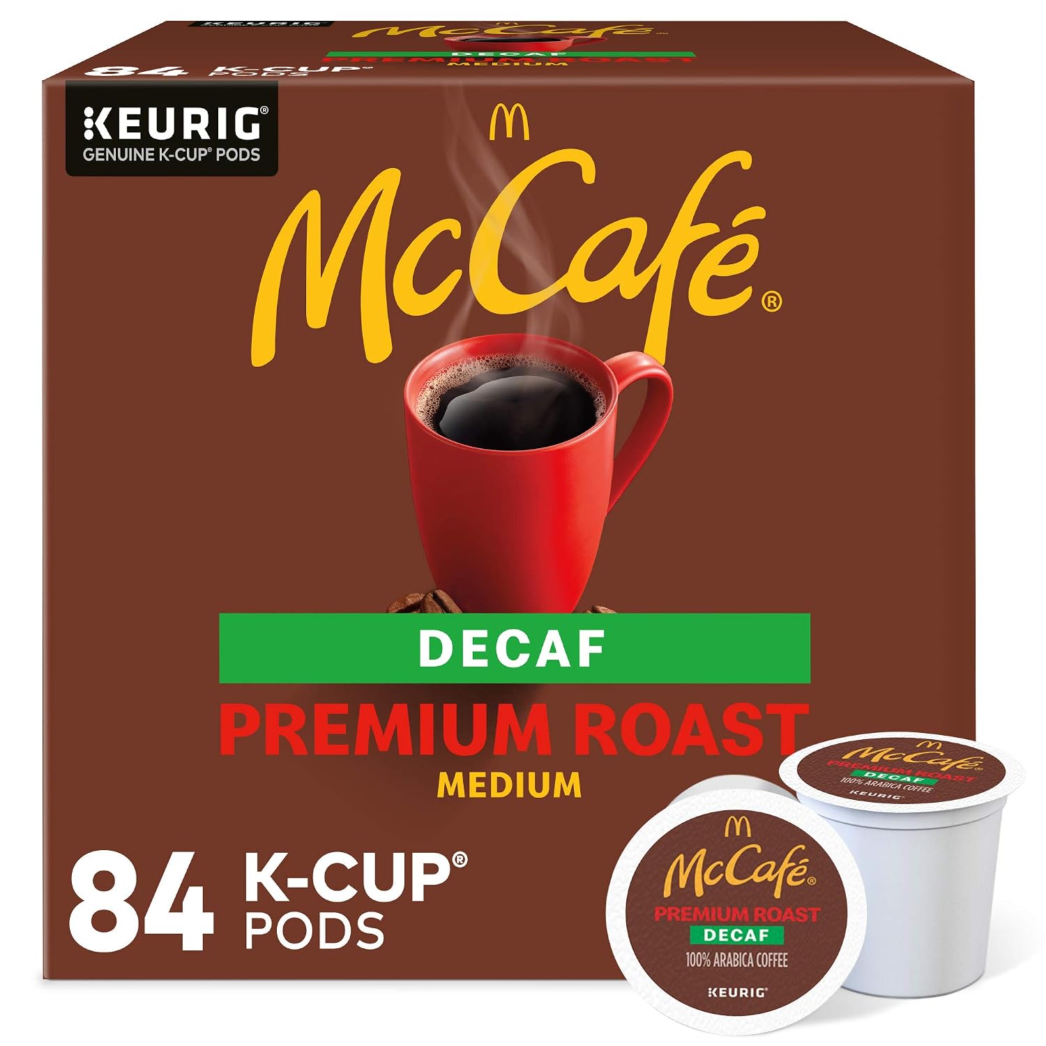 McCafe Premium Roast Decaf Coffee, Single Serve Keurig K-Cup Pods, Decaffeinated, 96 Count (4 Packs of 24)