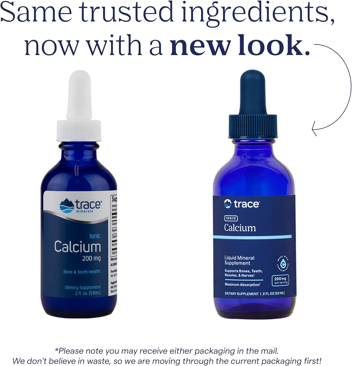 Trace Minerals Liquid Ionic Calcium Supplement, 200mg, 59ml, 2 fl oz | Supports bones, nerves, and muscles, 70+ trace minerals