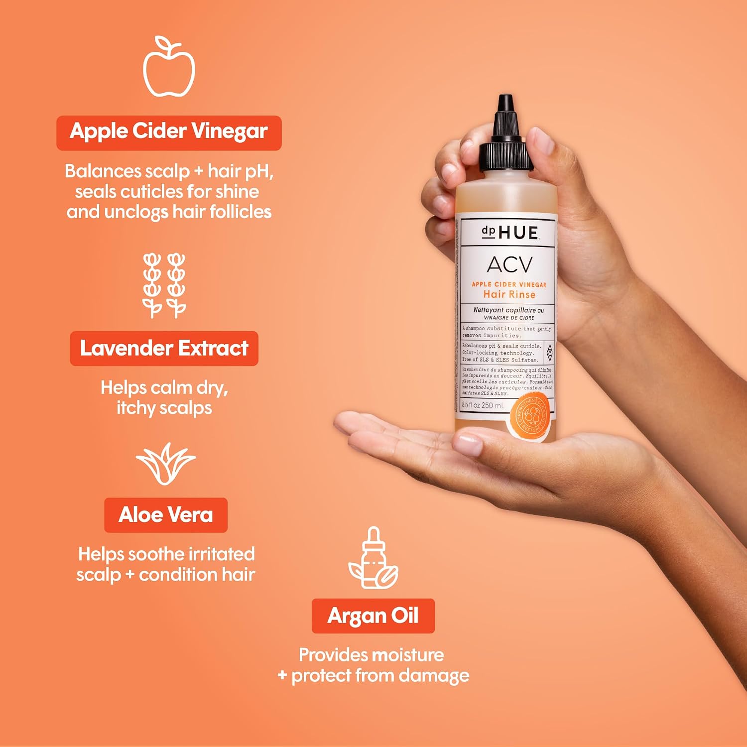 Dphue Apple Cider Vinegar Hair Rinse 8.5 Oz Rinse, 8.5 Oz