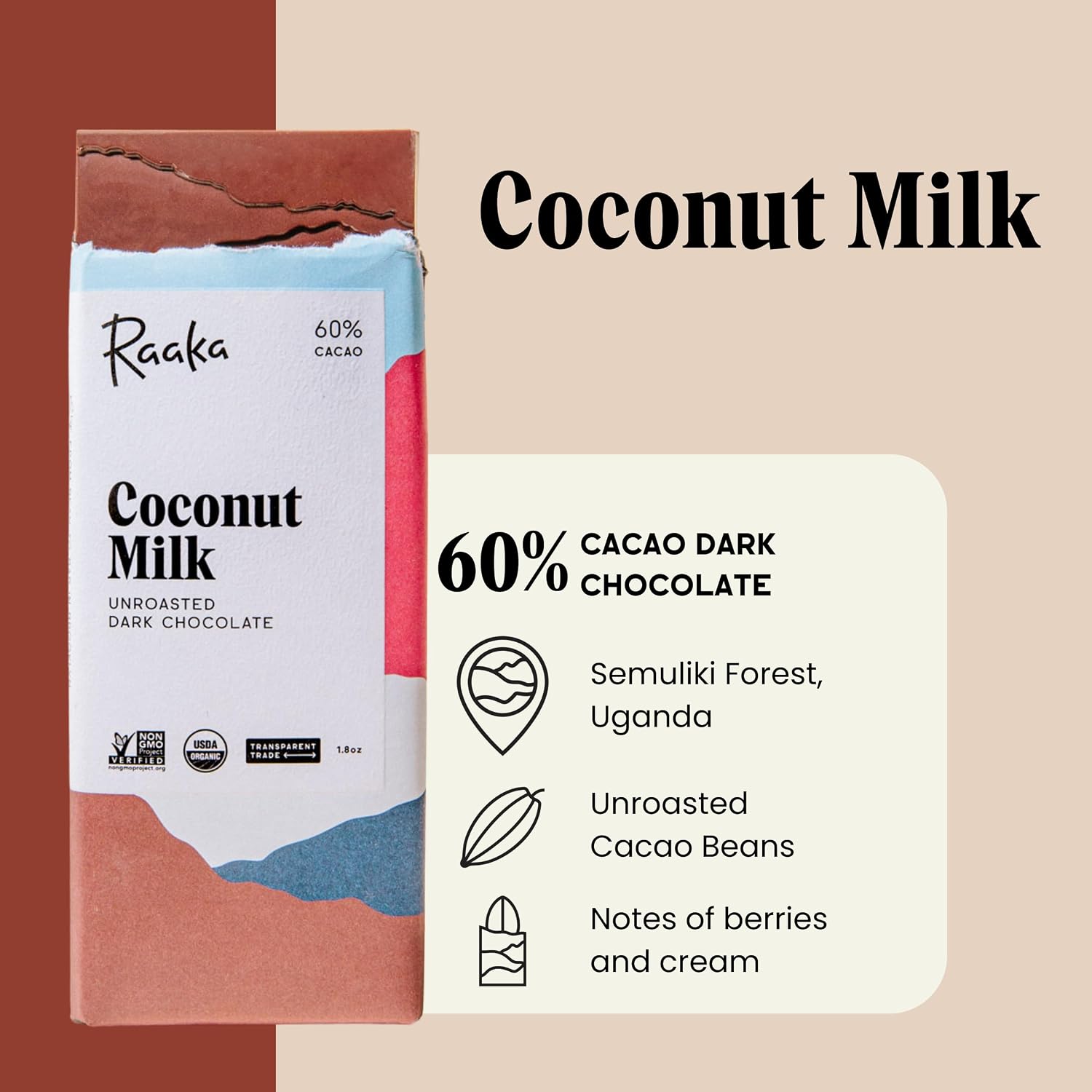 Raaka Chocolate Best Sellers Trio | Gourmet Dark Chocolate Gift | Organic, Vegan, Fair Trade, Soy Free, Non-GMO, Gluten Free, Kosher | 1.8oz Bars