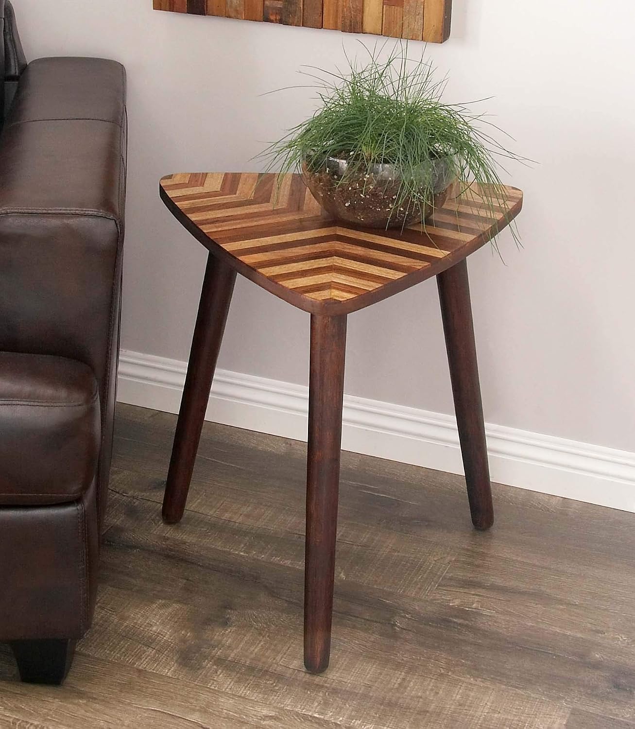 Deco 79 Mango Wood Handmade Side End Accent Table End Table with Wood Inlay, Side Table 20" x 21" x 22", Brown