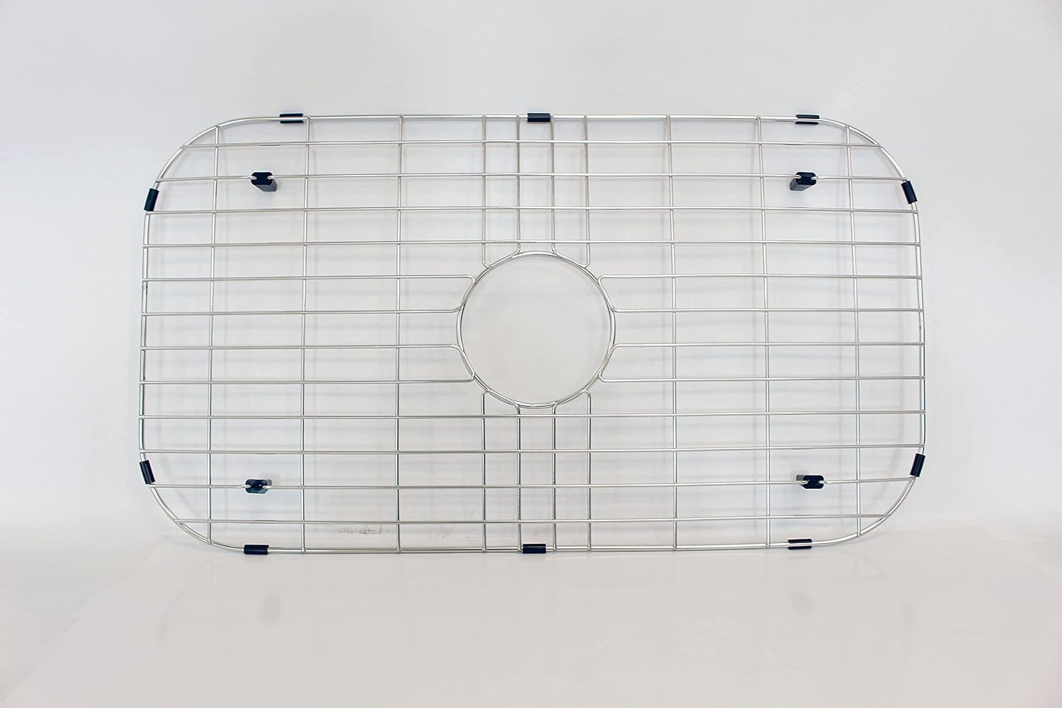 2 Pack Stainless Steel Sink Grid 14.125 x 12 in Rear Drain Hole