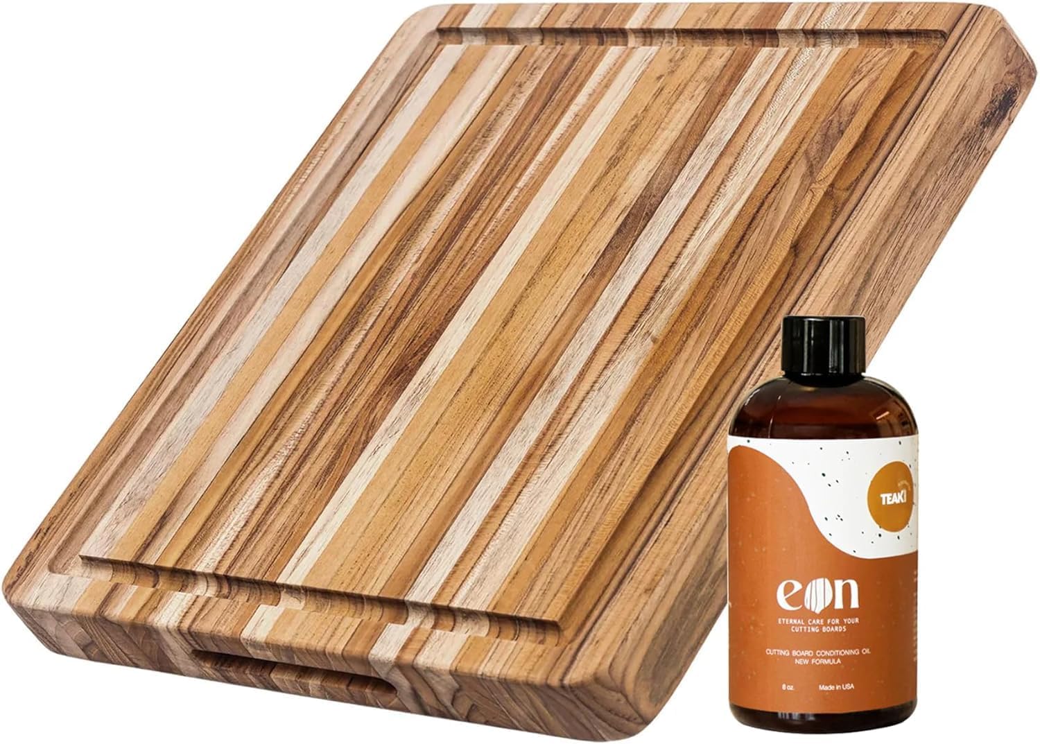 Teakhaus Carving Board with Juice Groove - Large (L) Teak Wood Cutting Board 20”L x 15”W x 1.5” Thick - Sustainably Harvested & FSC Certified - Knife Friendly with Beeswax Oil Finish