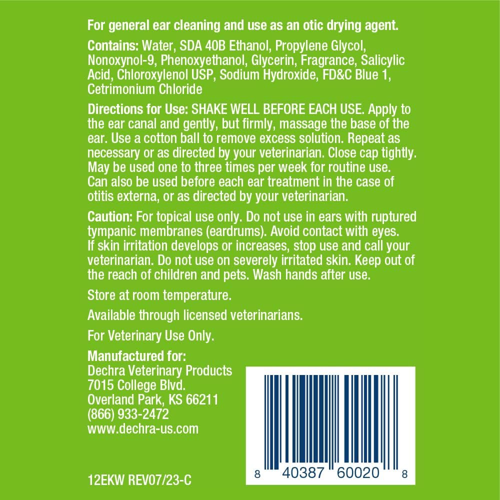 EpiKlean® Ear Cleanser for Dogs and Cats, 12 Fl Oz | Cleansing, Drying, General Purpose; Packaging May Vary