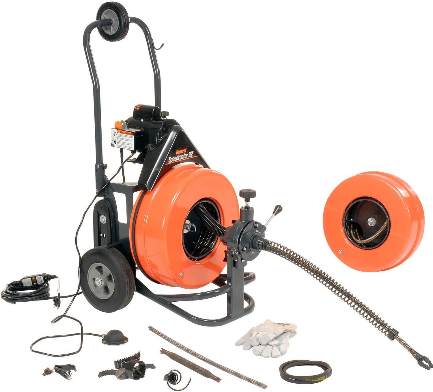 General Wire Speedrooter 92 Sewer Cleaning Machine | Includes 2 Cables & Cutter Set,P-S92-A