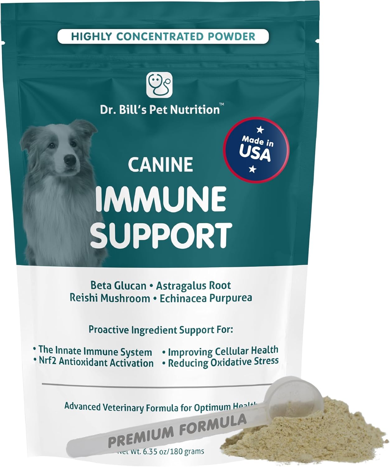 Dr. Bill’s Canine Immune Support | Boosts Dog Immunity and Health with Colostrum, Beta Glucan, Turkey Tail Mushroom