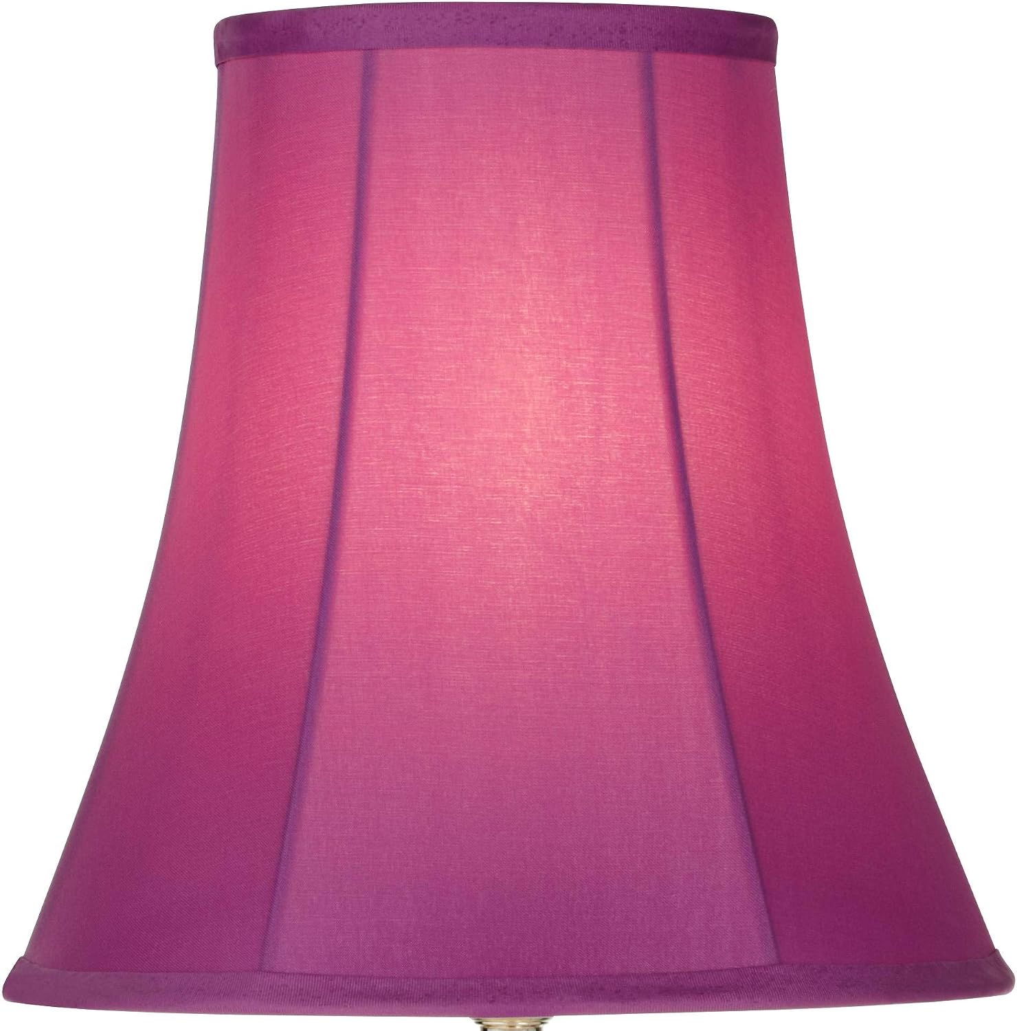 Bohemian 21" High Table Lamp Glass Stacked Traditional Modern Colored | Orchid Pink Chic Multi Kids Girls Living Room Bedroom Bedside House Nightstand Office Home Family Bell Shade