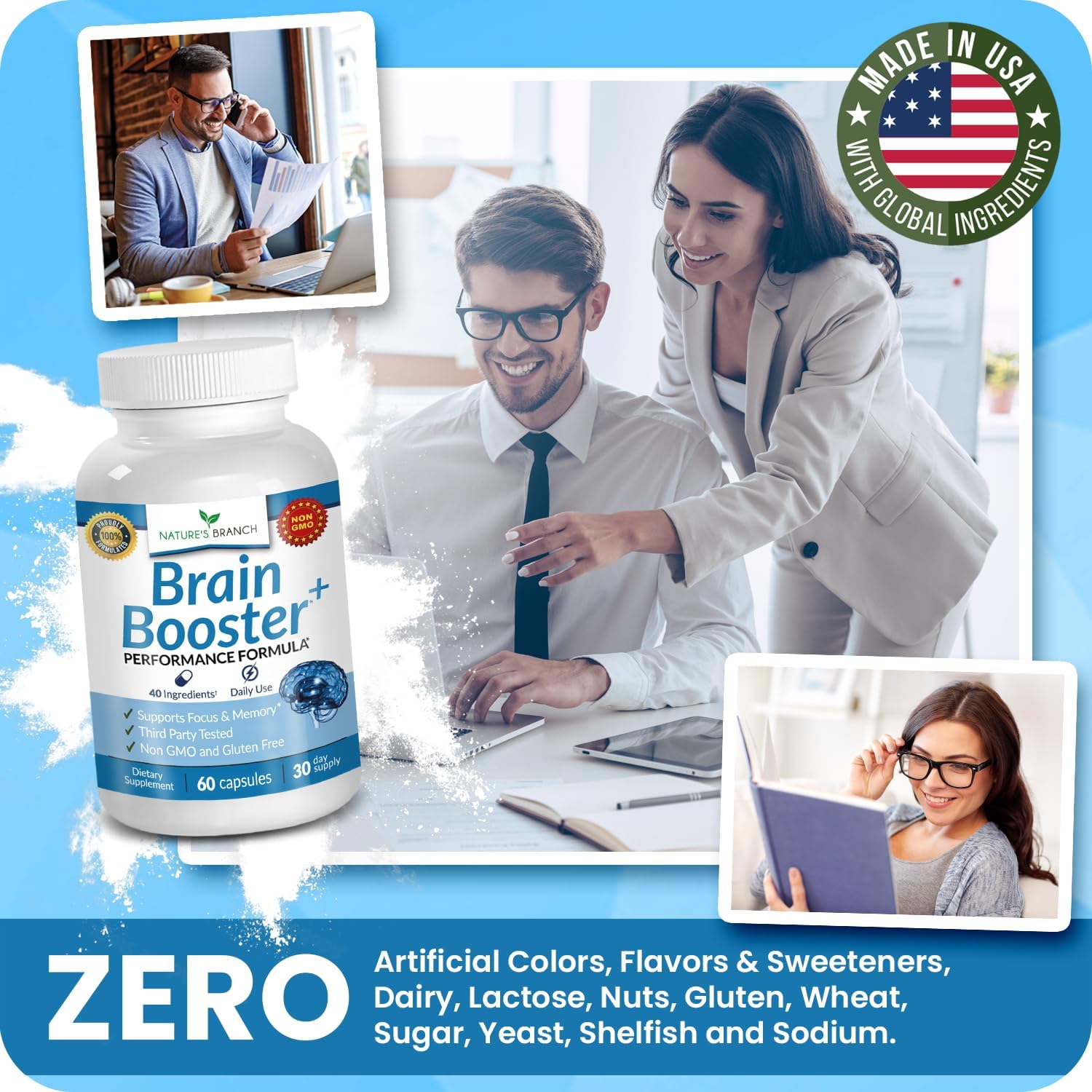 40-in-1 Brain Booster Supplement for Focus, Memory, Clarity