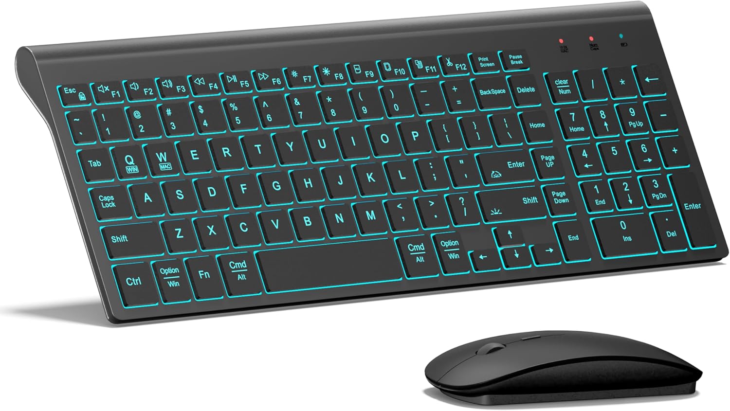 Wireless Keyboard and Mouse Ultra Slim Combo, TopMate - White | 2.4G Silent Compact 2400DPI Mouse and Scissor Switch Keyboard Set with Cover, Batteries Included, for PC/Laptop/Windows/Mac