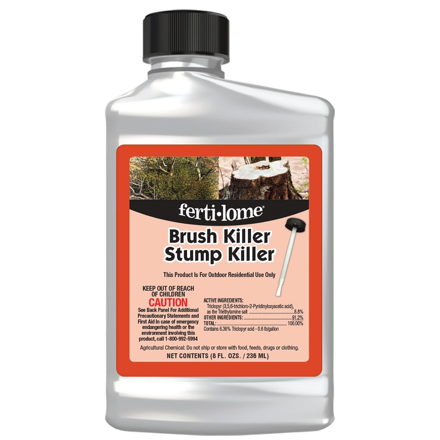 Fertilome (11485) Brush Killer & Stump Killer Woody Plant Control, 32 oz | Triclopyr ester concentrate - Controls woody plants, vines, stumps in non-crop areas - Property owners
