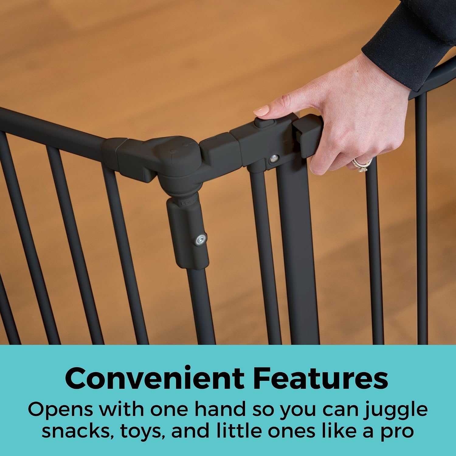 Toddleroo by North States - Deluxe Décor Safety Gate: Hardware Mounted Extra Wide Metal Baby Gate - Adjustable Child Gate - 38.3 to 72 Inches Wide - 30 Inches Tall - Matte Bronze