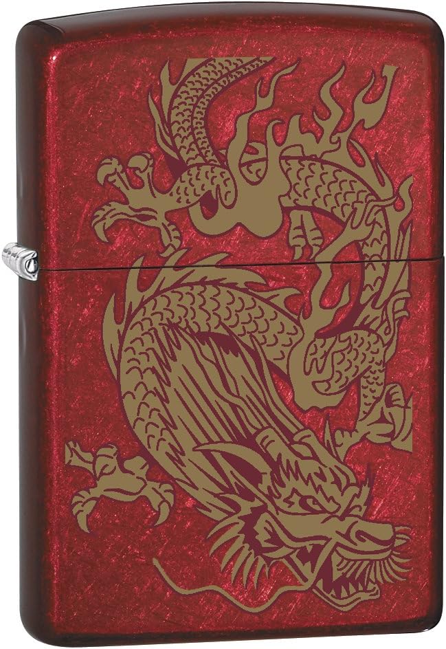 Zippo Lighter: Golden Dragon - Candy Apple Red 79095