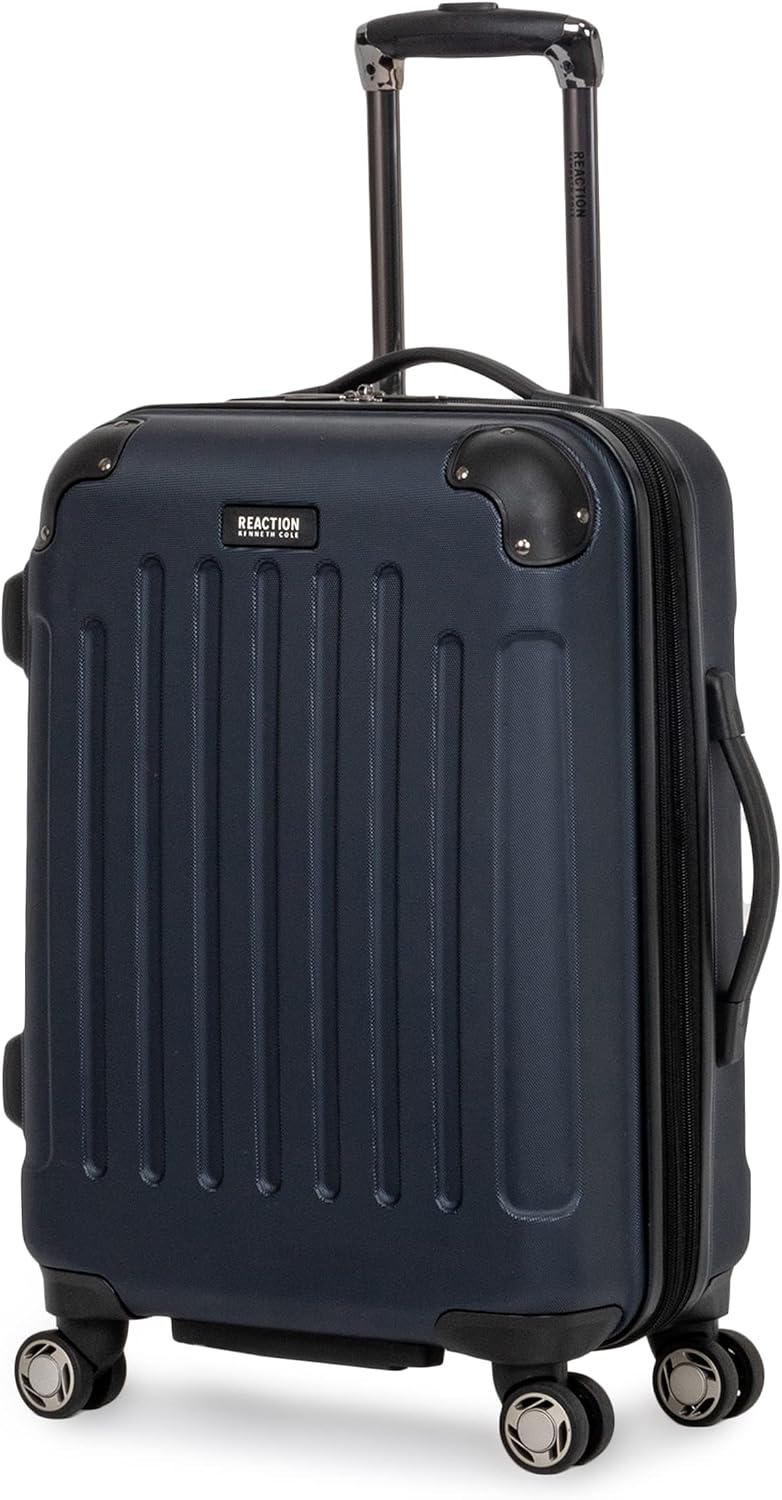 Kenneth Cole REACTION Renegade Luggage Expandable 8-Wheel Spinner Lightweight Hardside Suitcase, Champagne, 20-Inch Carry On