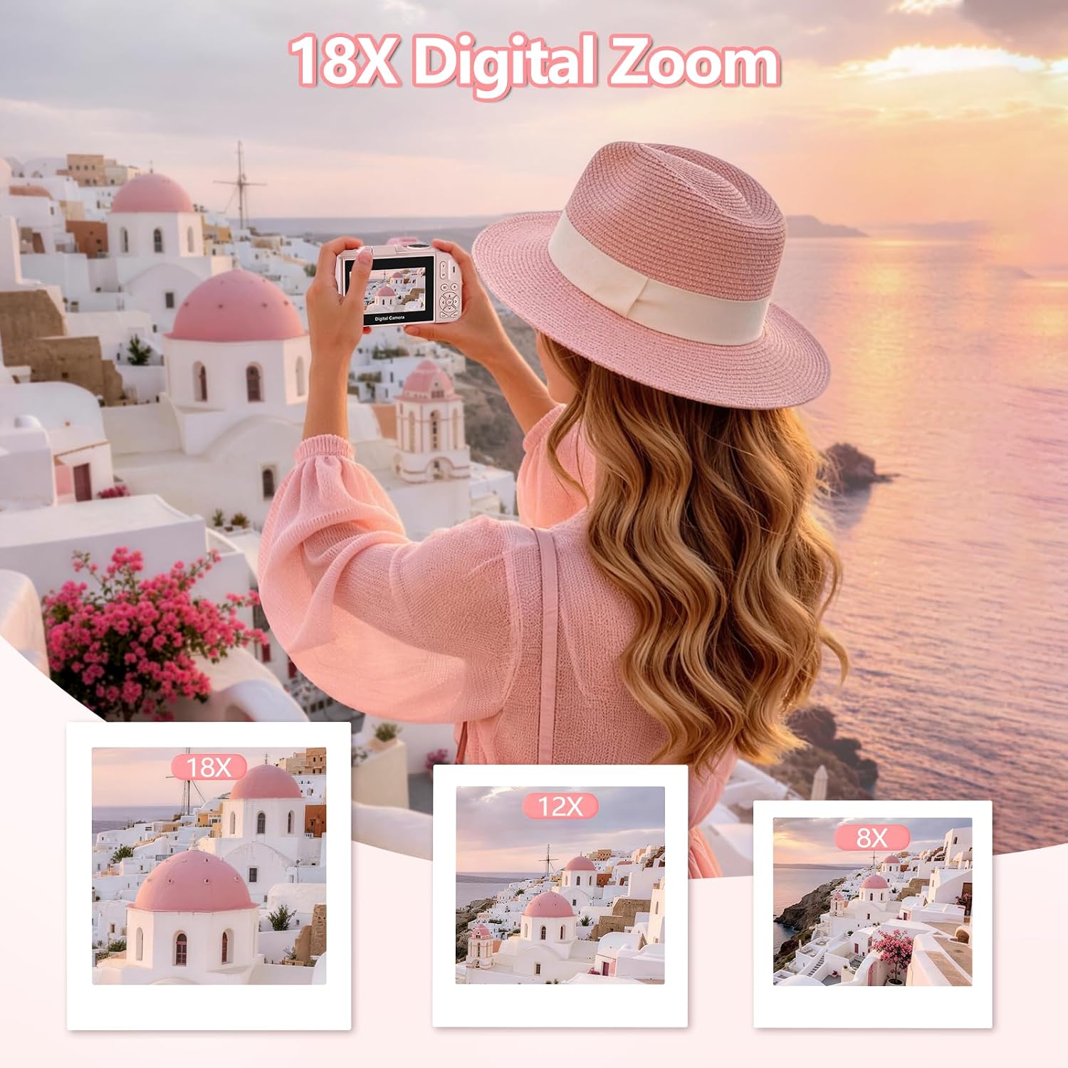 4K Digital Camera for Photography, 64MP Vlogging Camera for YouTube with 3" 180° Flip Screen, WiFi Compact Camera with 18X Digital Zoom, Comes with 32GB Micro SD Card & 2 Batteries, Black