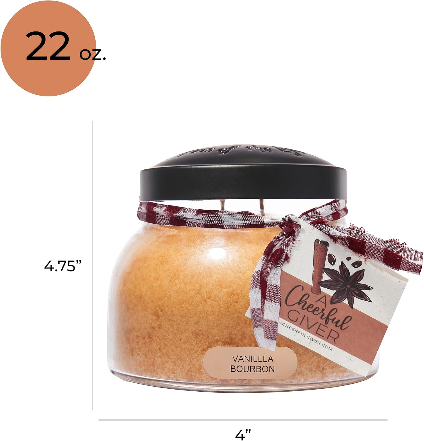 A Cheerful Giver - Juicy Apple - 34oz Papa Scented Candle Jar with Lid - Keepers of the Light - 155 Hours of Burn Time, Gift for Women, Red | Long Lasting Aromatherapy Candle with up to 155 Hours of Burn Time - Gift Ready (34oz)