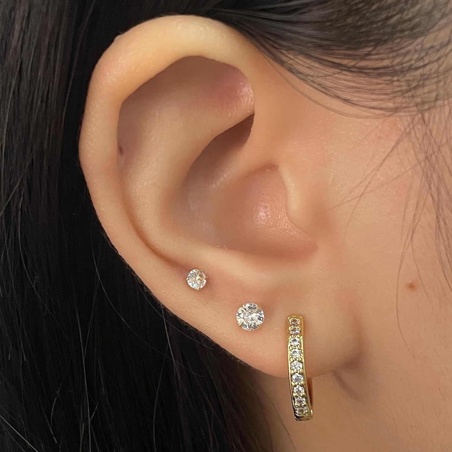 Dlihc 6 Pairs Sterling Silver Hoop and Stud Earrings Set for Women Men