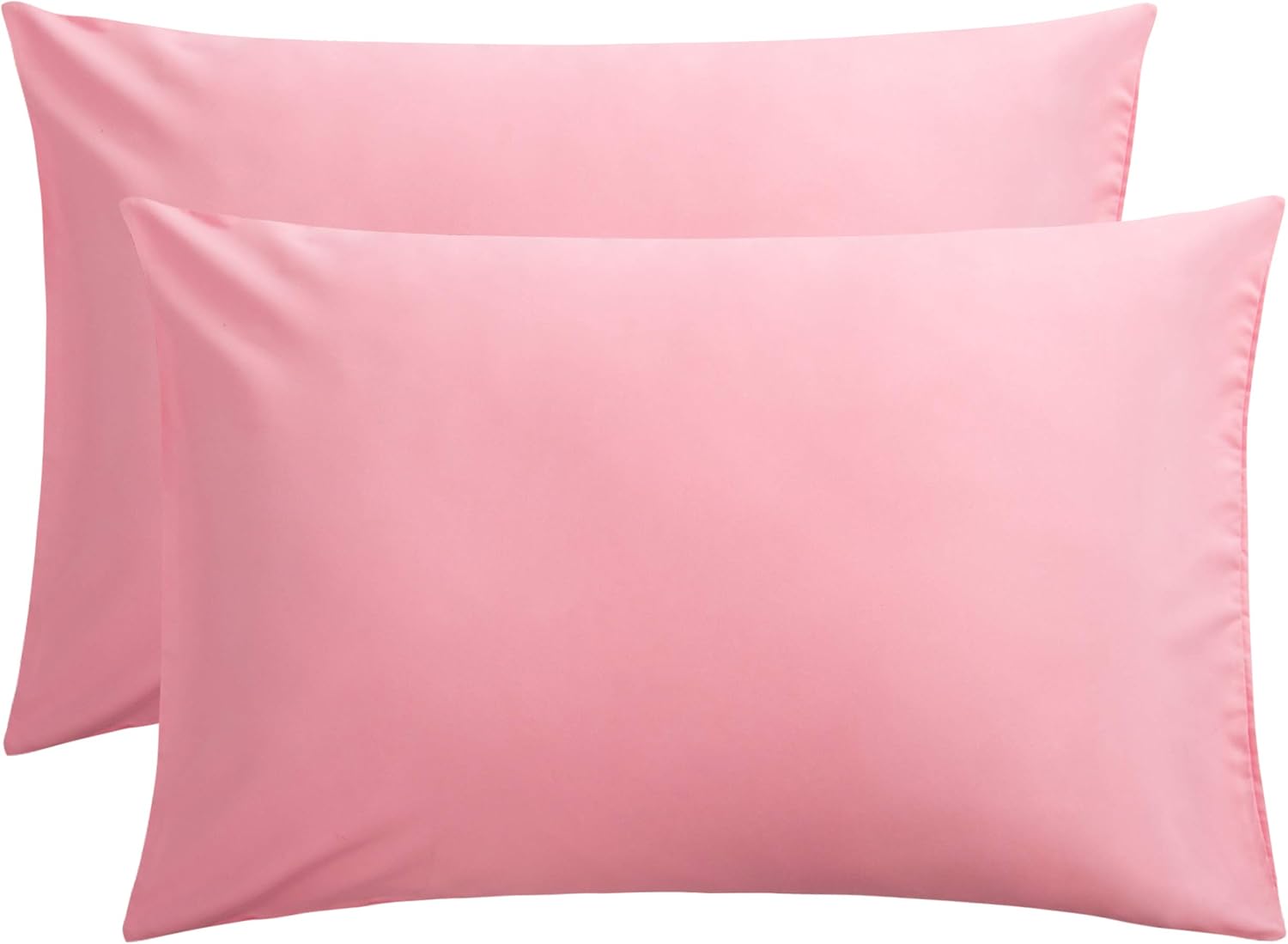 FLXXIE 2-Pack Microfiber Standard Pillow Cases, Envelope Style, White