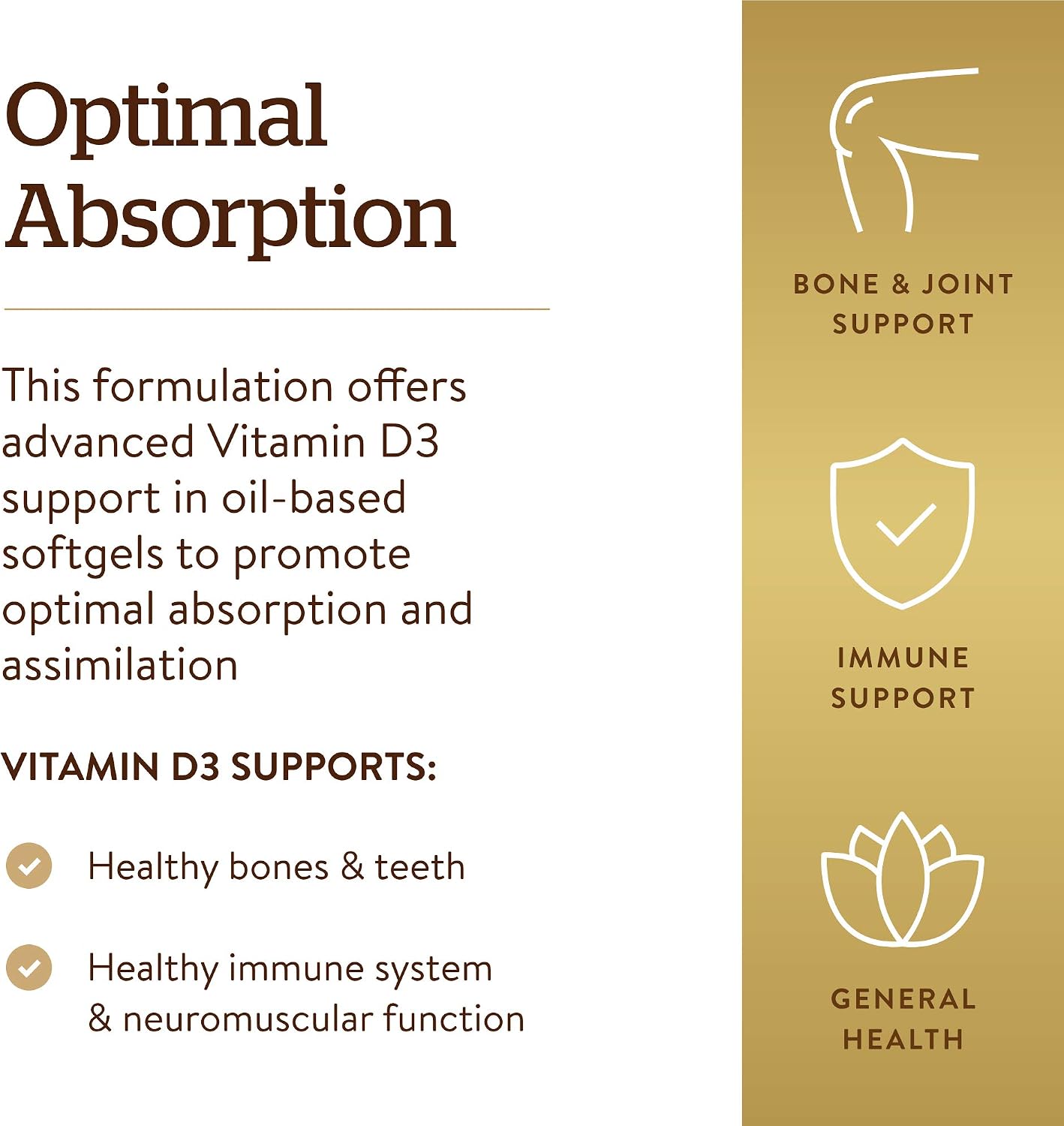 Solgar Vitamin D3 (Cholecalciferol) 250 MCG (10,000 IU), 120 Softgels - Helps Maintain Healthy Bones & Teeth - Immune System Support - Non GMO, Gluten/ Dairy Free - 120 Servings