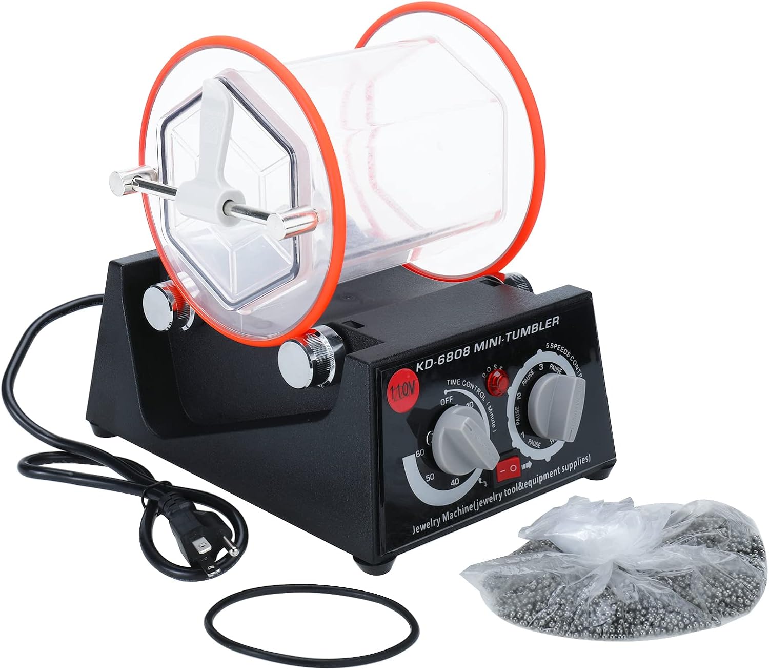 YaeMarine 110V 80W Jewelry Polisher Tumbler 3kg 6.6 Lbs Capacity Jewelry Polisher Machine Tumbler