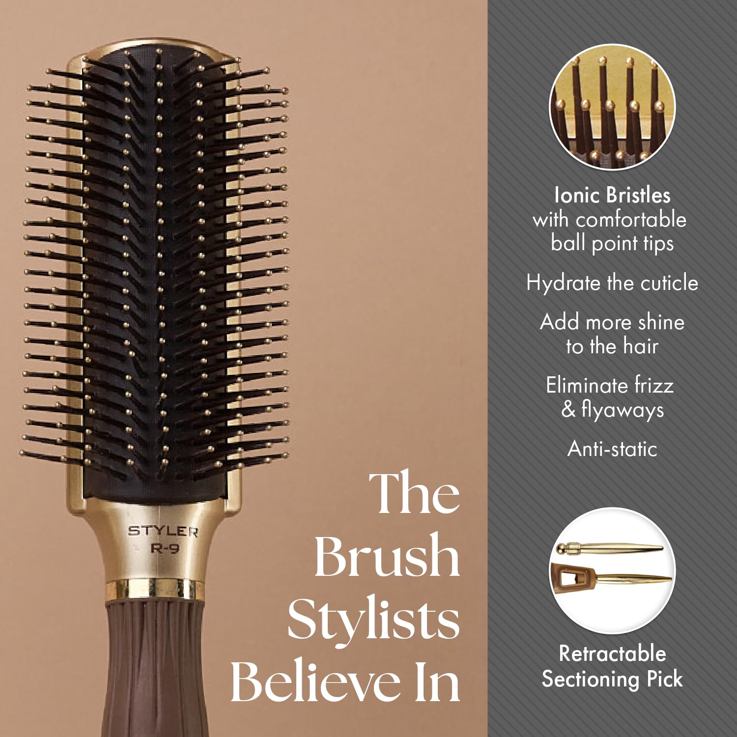 Olivia Garden Ceramic + Ion Nano Thermic Styler Hair Brush
