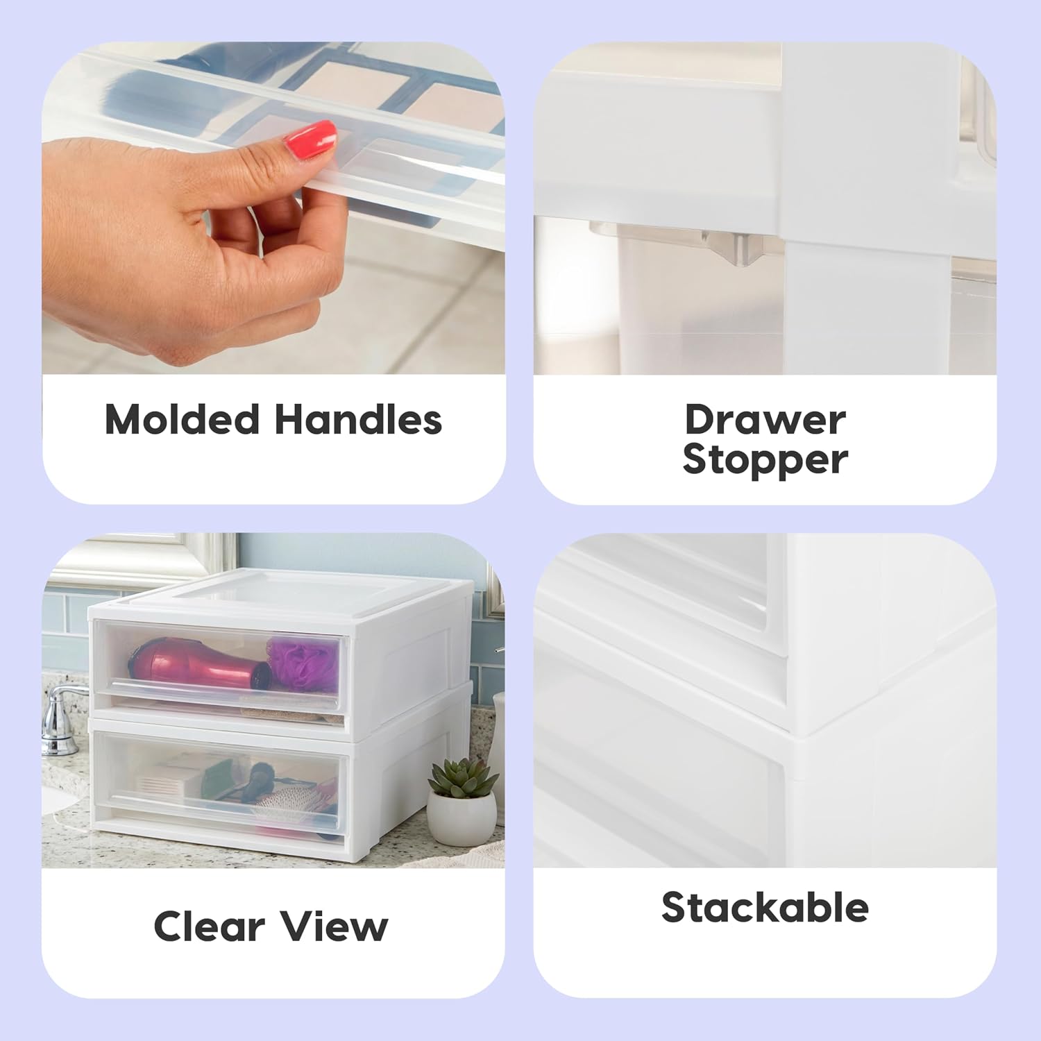 IRIS USA Shallow Box Chest Drawer, White 129770
