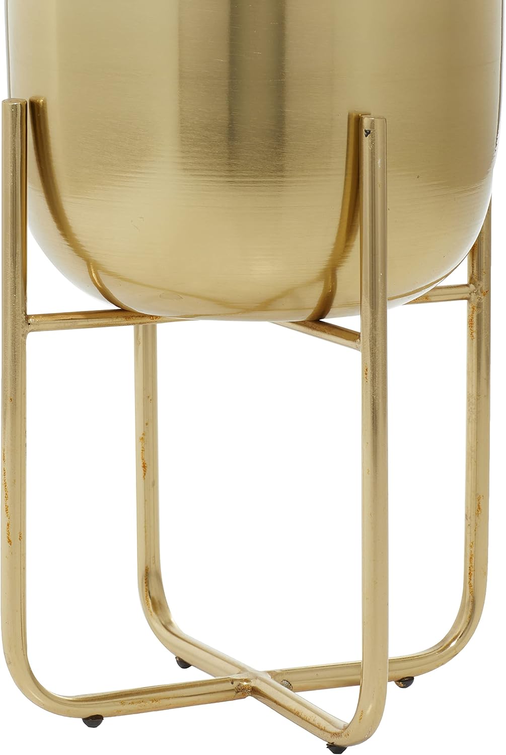 Deco 79 Metal Round Planter with Removable Stand, Set of 2 16", 13"H, Black